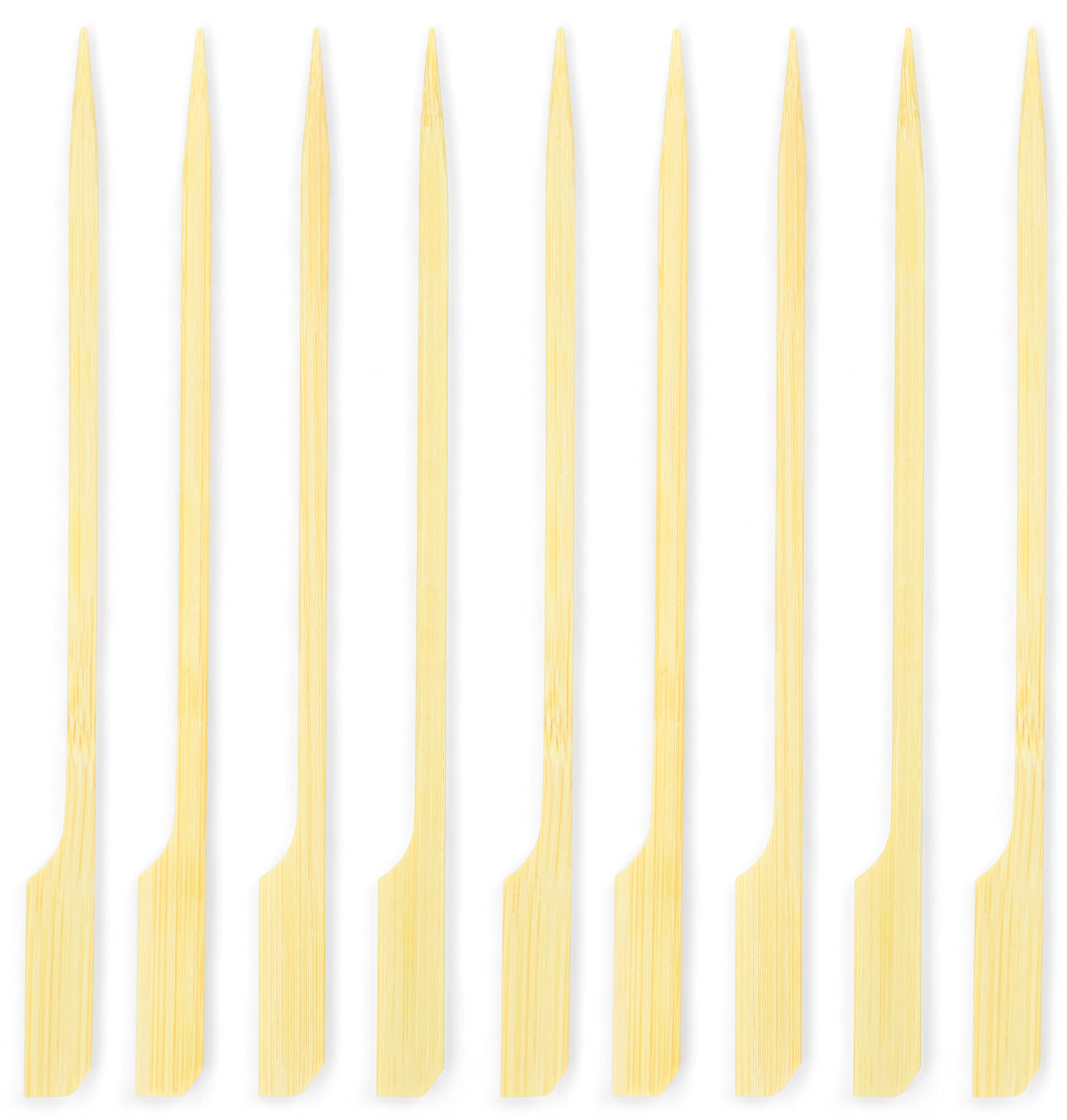 Decorrack 100 Natural Bamboo Skewers Paddle Picks, 6-Inch Wood Barbecue, Kabob Skewers For Grill, Appetizers, Fruit Sticks, Cock