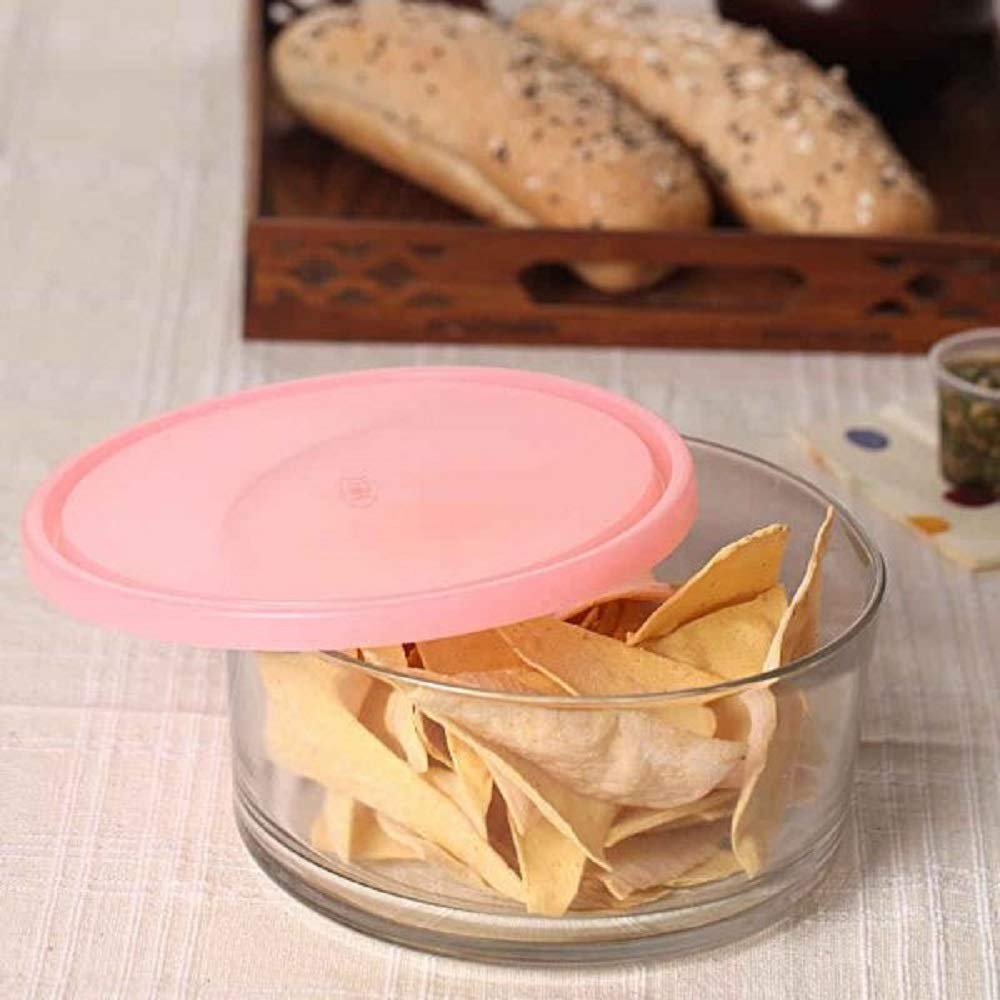 Feelopie Freezowarm Heavy Glass Bowl With Lid||Transparent Glass||Use For As A Mixing And Serving Bowls Set For Cereal,Salad,Ric