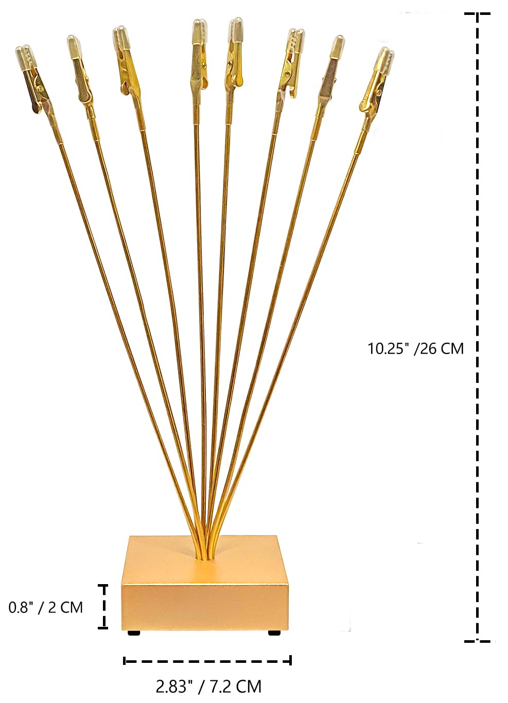 Gold Photo Tree Holder Clip Cube Base,8 - Branch Money Trees Gift Card Holder with Clips,Picture Holder Stand for Christmas Wedd