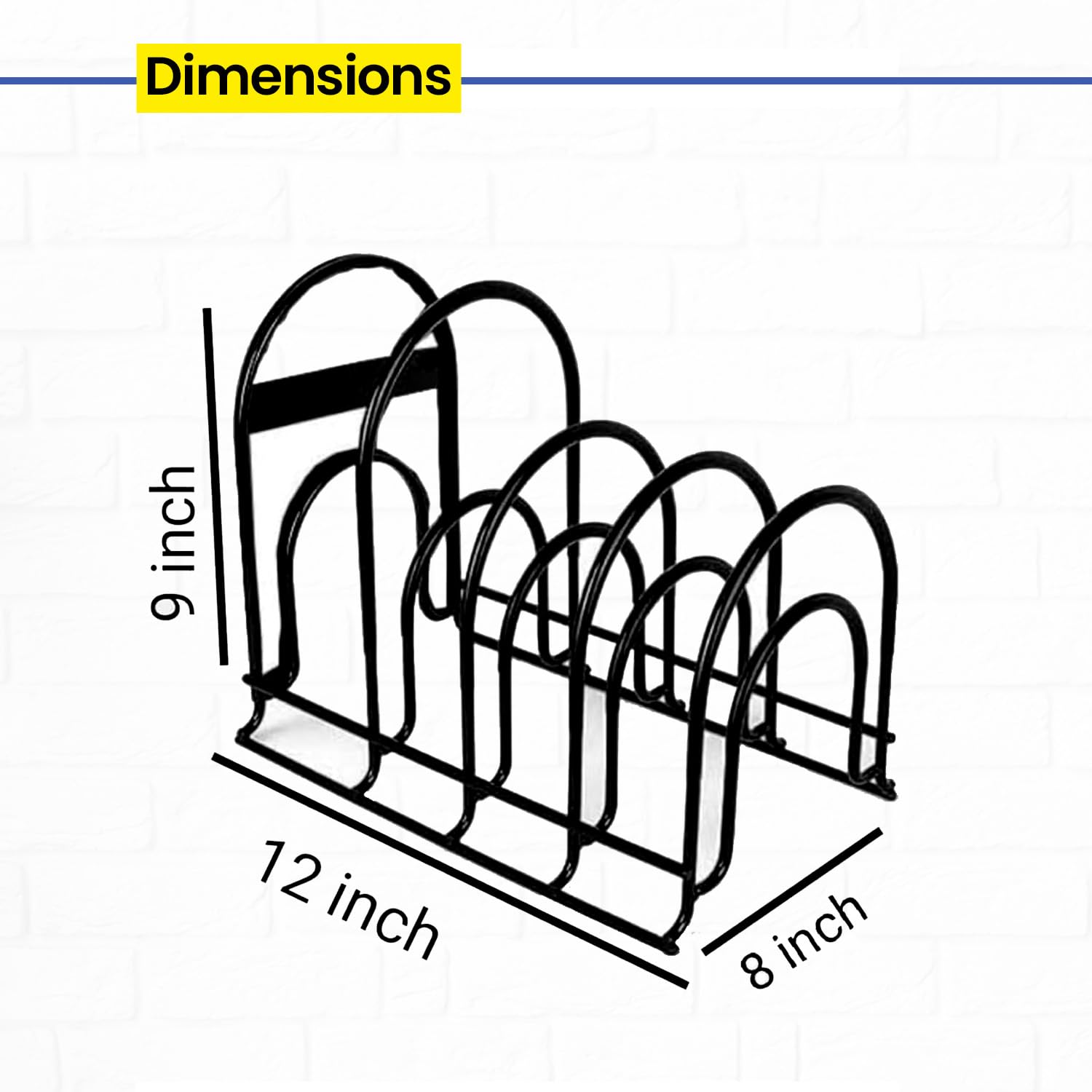 WonderStand Heavy Duty Pot Pan Rack Organizer (5-Tier), Pan Rack Holder and Organizer Rack for Home/Kitchen