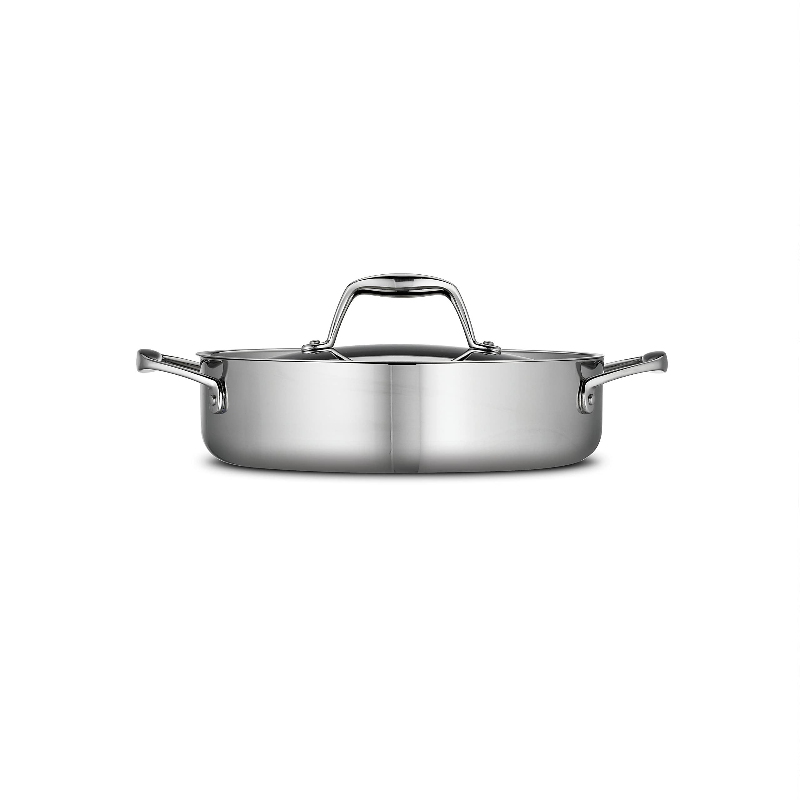 Tramontina Tri-Ply Clad Stainless Steel 3-Quart Braiser Pan With Lid, Induction-Ready, Dishwasher-Safe, Nsf-Certified, Made In B