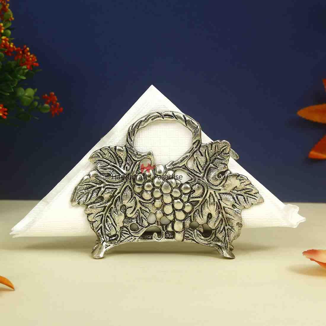 Handicrafts Paradise Napkin Holder In Fruits Pattern(Metal)