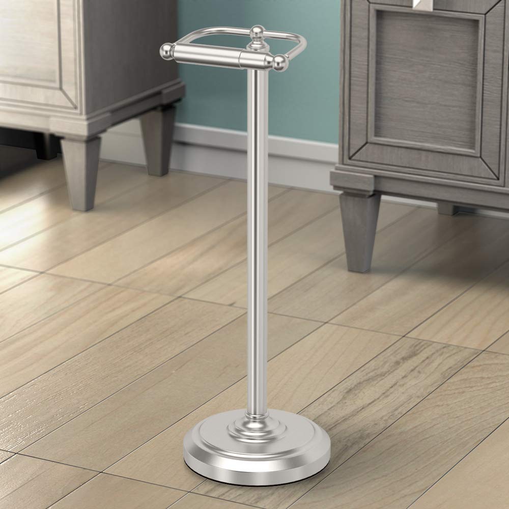 Gatco 1436SN Pedestal Toilet Paper Holder  Satin Nickel