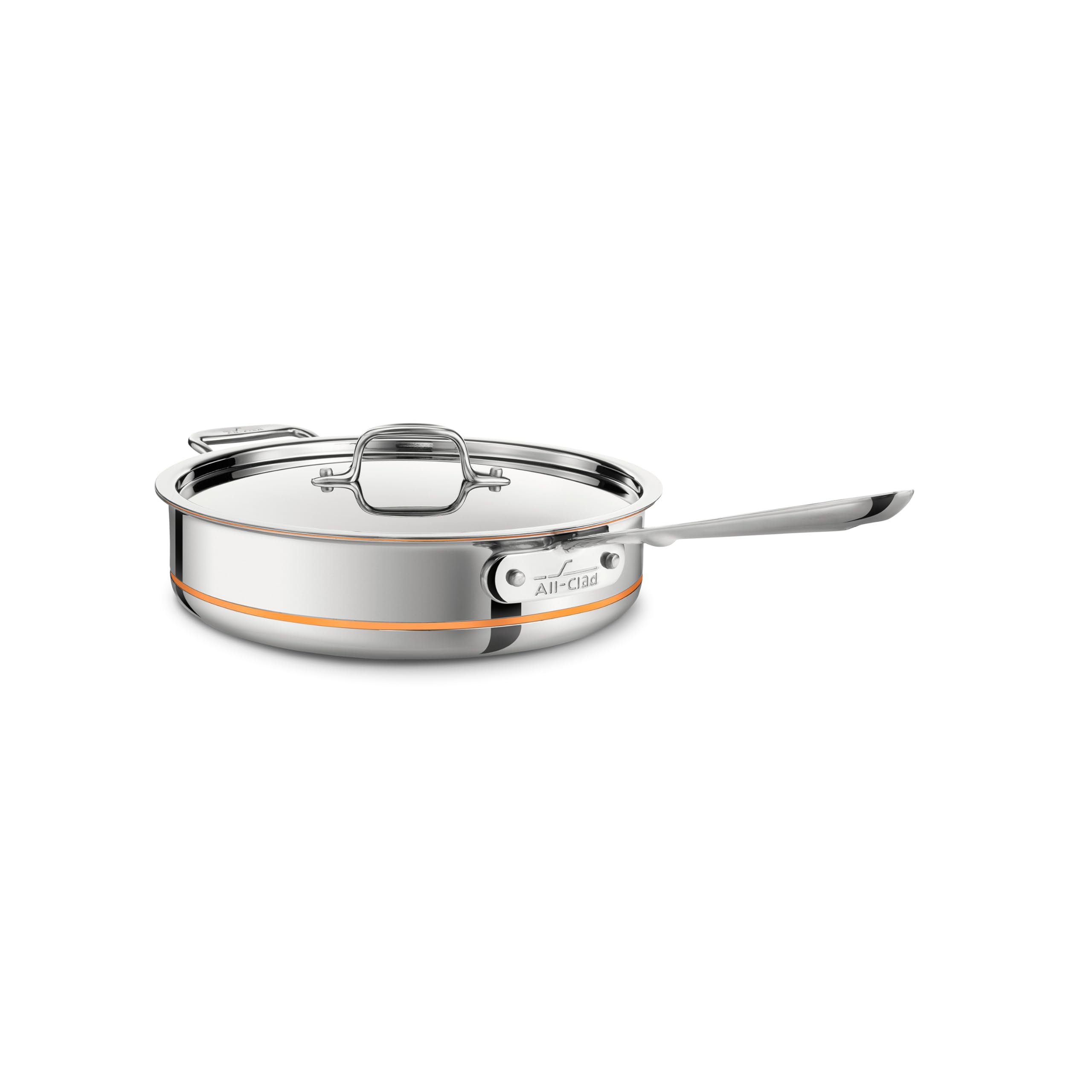 All-Clad Copper Core 5-Ply Stainless Steel Saut   Pan with Steel Lid 5 Quart Induction Oven Broiler Safe 600F Pots and Pans, Coo