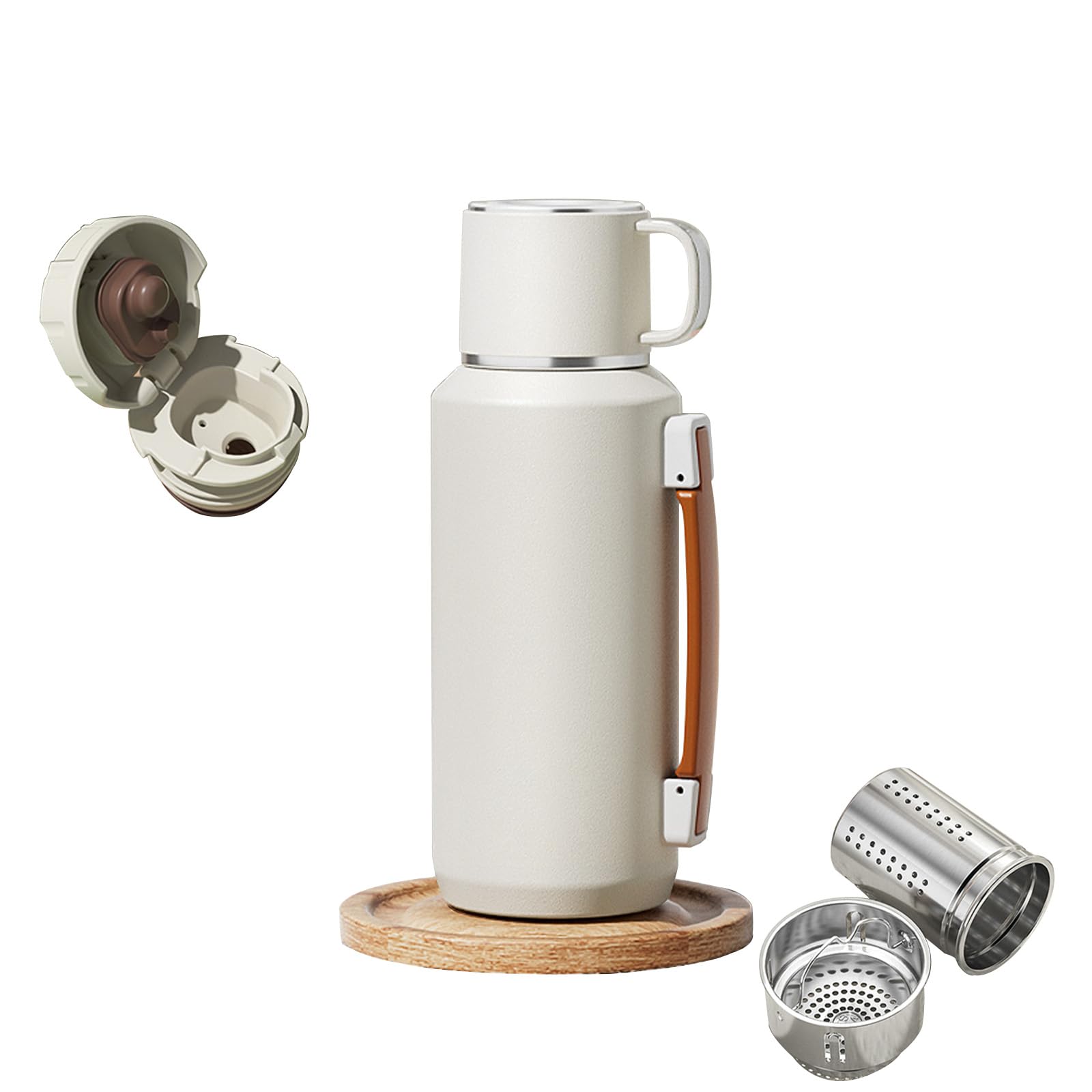 VISTATROY 316 Stainless Steel Water Bottle 27 oz with Lidded Cup  Keep 24+ Hrs Warm for Hot & Cold Drinks  Leakproof Vacuum In