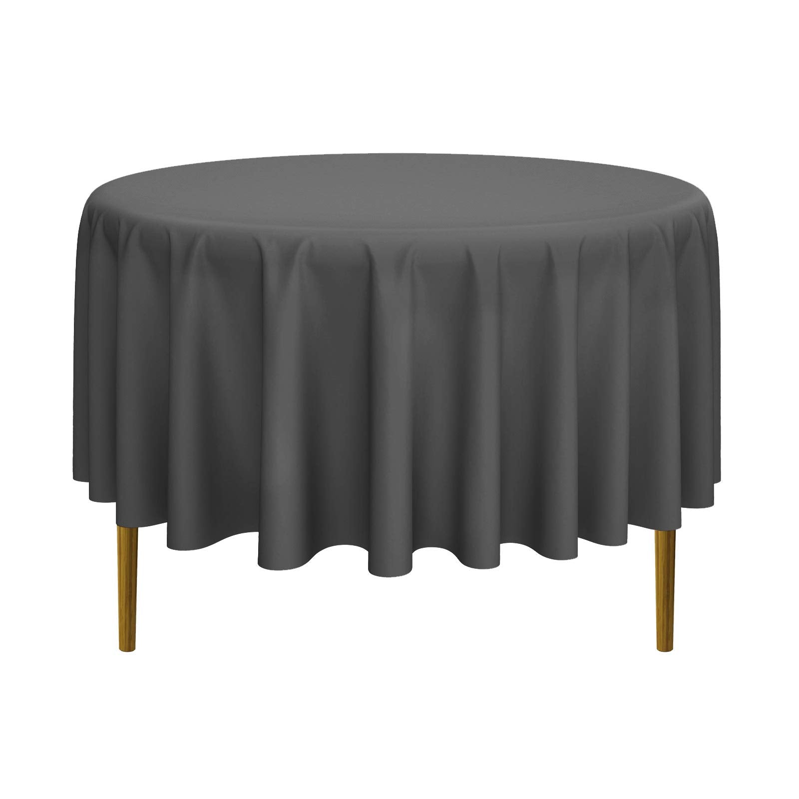 Lanns Linens - 10 Premium 90 Round Tablecloths For Weddingbanquetrestaurant - Polyester Fabric Table Cloth - Dark Gray