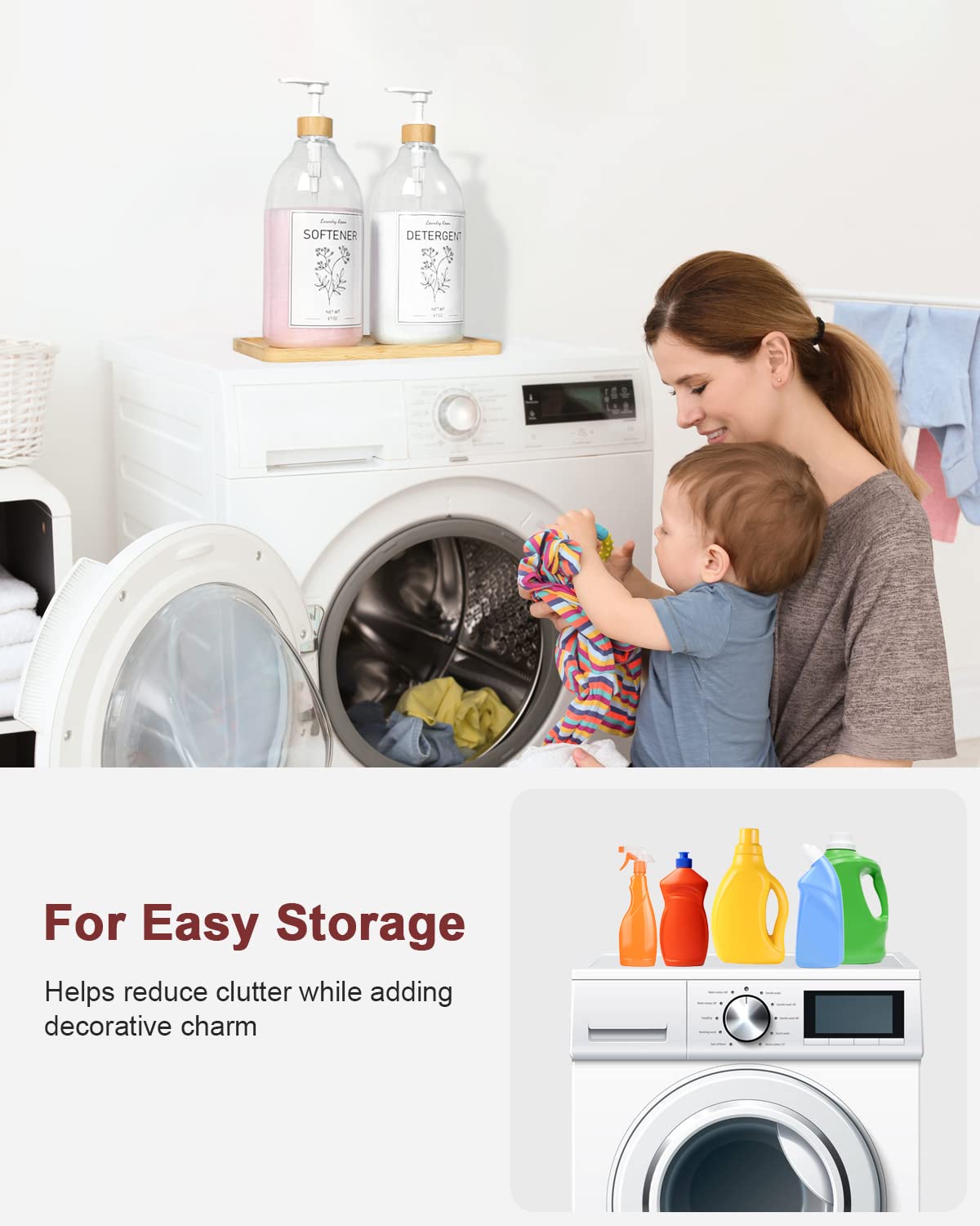 Lanlisa Liquid Laundry Detergent Dispenser, Laundry Detergent Container For Laundry Room, 67Oz Storage Container For Farmhouse D