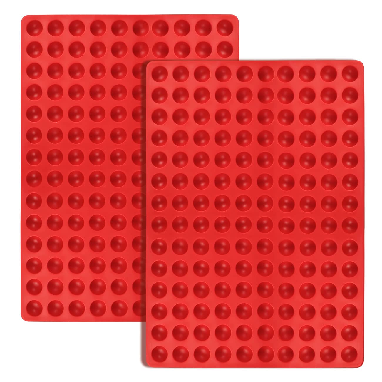 Palksky 2Pcs 140-Cavity Small Round Silicone Mold/Semicircle Chocolate Drops Mold/Dog Treats Pan/Semi Sphere Gummy Candy Molds F