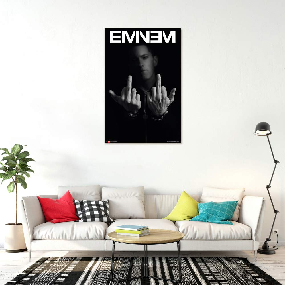 Poster Stop Online Eminem - Music/Personality Poster (Fingers/Flipping The Bird) (Size 24'' X 36'')
