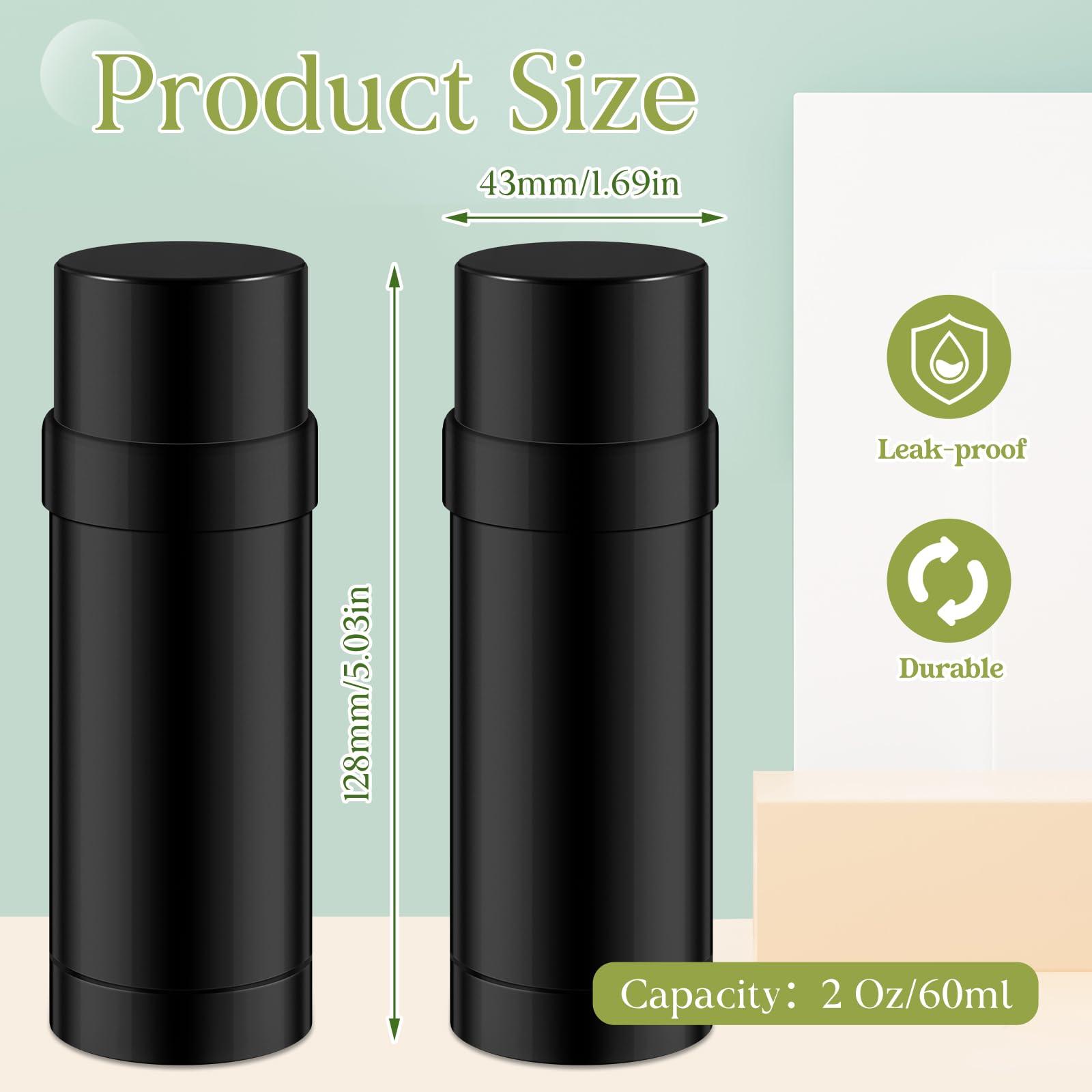 Teenyyou 30 Pcs 60Ml/2Oz Empty Deodorant Containers Twist Up Filling Bottle Refillable Plastic Deodorant Holder Tube For Homemad