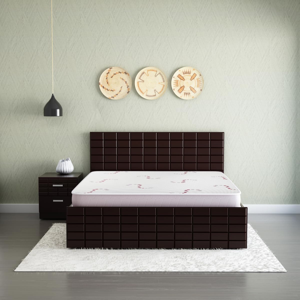 Interio by Godrej Ortho Plus King Bed Foam Mattress (75 x 72 x 5 Inches), 10Years Warranty, Convoluted Foam