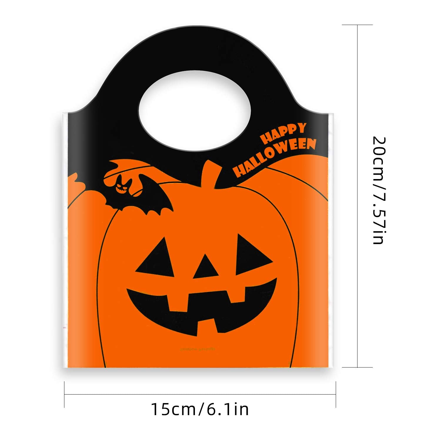 Zeedix 50 Pcs Halloween Candy Bags Treat Bags Goody Mini Bags For Lollipop Candy Cake Pop Chocolate Cookie Wrapping Buffet-Orang
