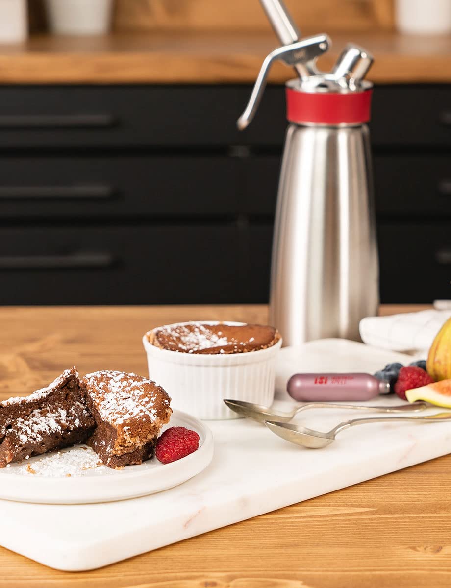 Isi North America Gourmet Cream/Food Whipper For All Hot And Cold Applications, 1 Quart, Stainless Steel/Red