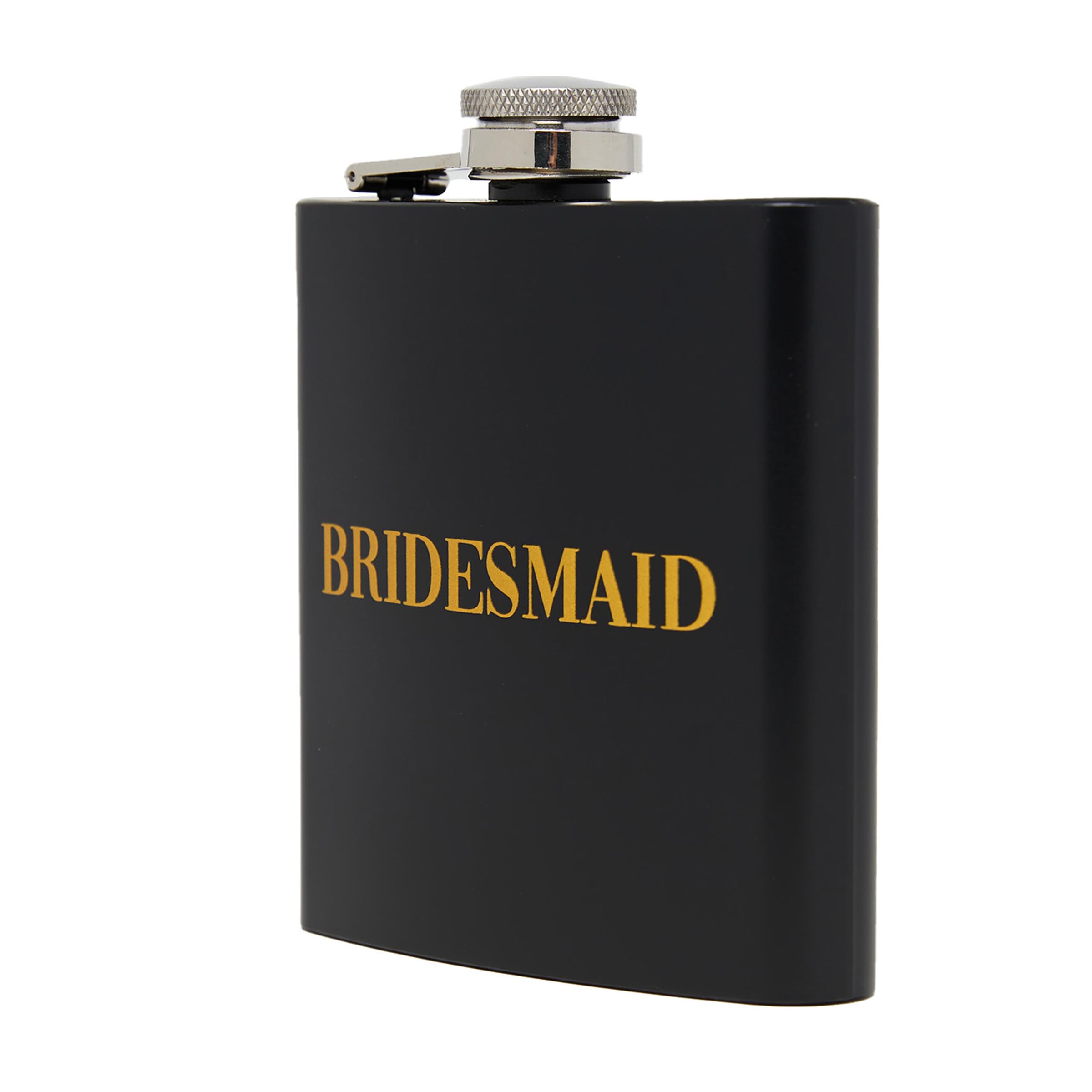 Stainless Steel Flask - Bridesmaid (Black/Gold)