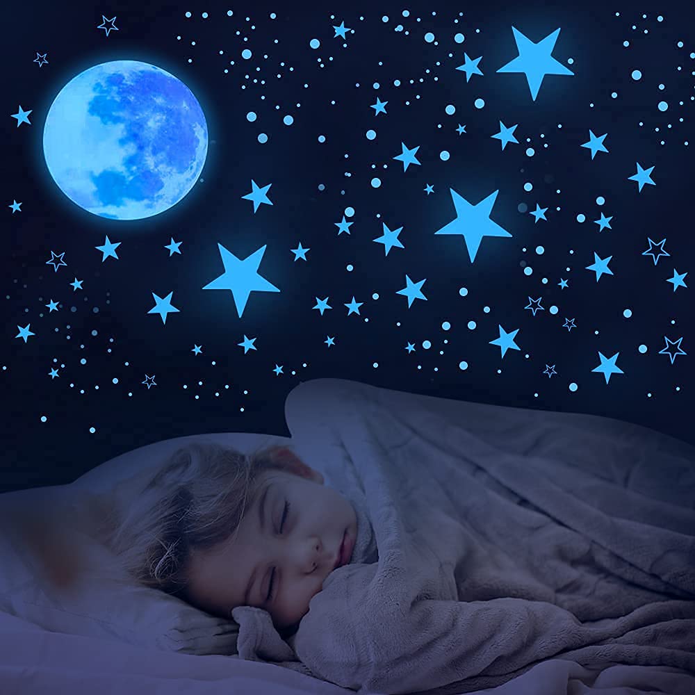 Glow in The Dark Stars for Ceiling Star Decorations for Bedroom Kids Boys Girls Room Decor Cool Things for Your Room Wall Stickers for Bedroom Play Room Living Room Wall Decorations Baby Room Decor