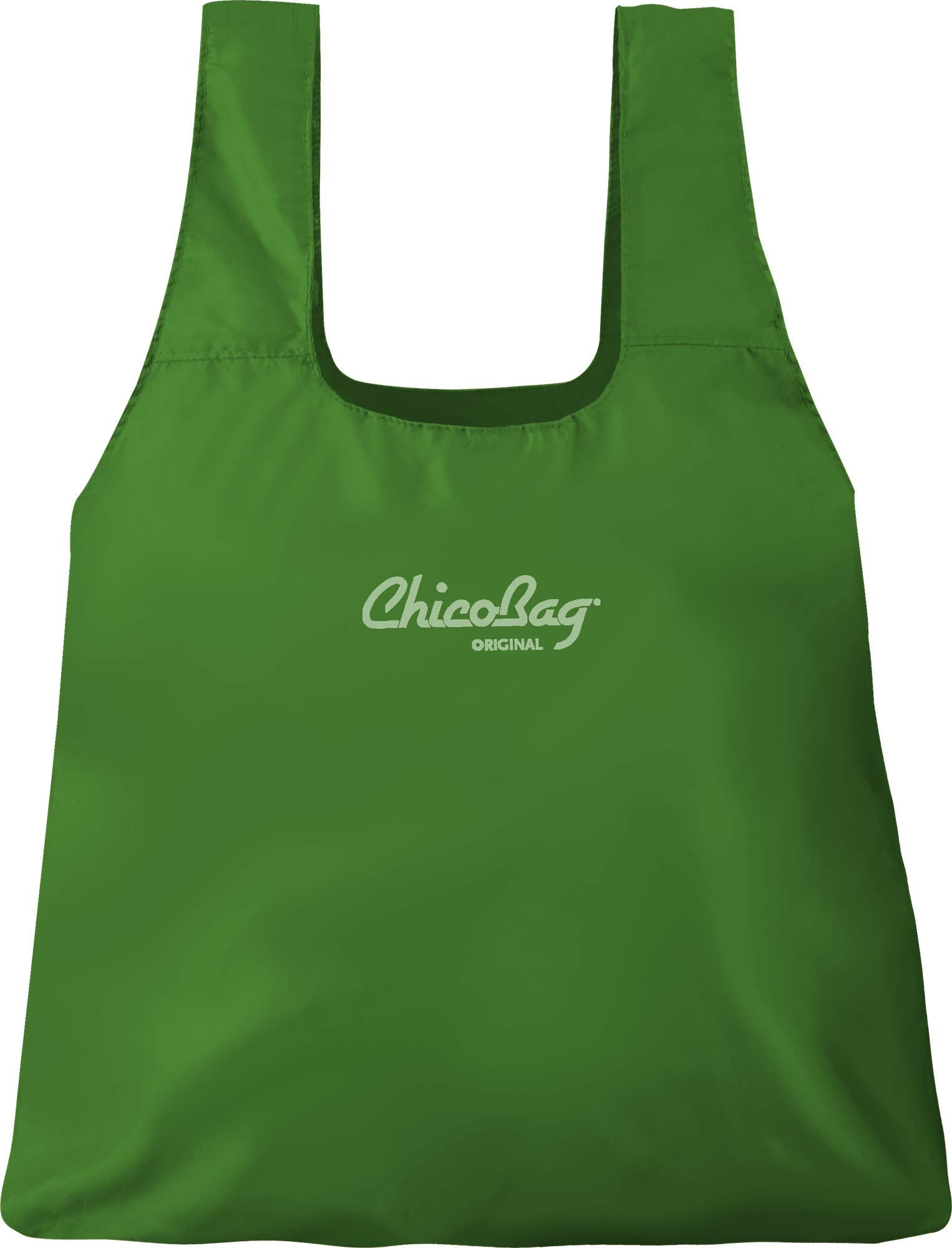 ChicoBag Original Reusable Tote Bag with Carabiner Clip  Compact Reusable Grocery Bags  Eco Friendly  Pale Green (Pack of 4)