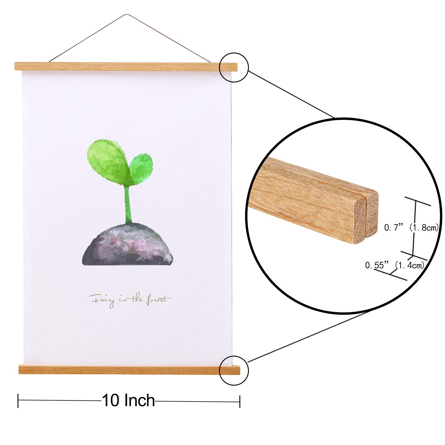 FALAMON Magnetic Poster Hanger Frame  10x14 10x15 10x13 Teak Wood Magnet Poster Frame for Posters  Prints  Photos  Pictures  Maps  Scrolls  and Canvas Artwork