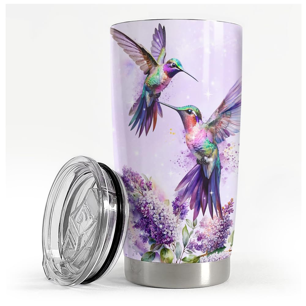 Hummingbird Tumbler 20oz Stainless Steel Insulated Travel Mug Cup for Women Girls Grandma Mom Hummingbird Gifts for Birthday Chr