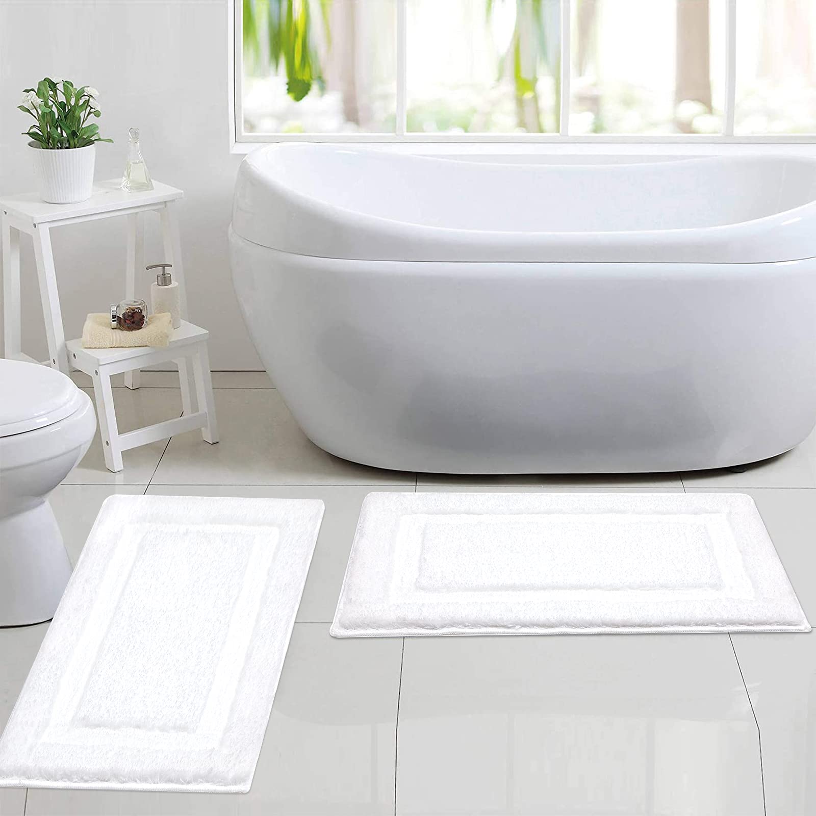 Shacos Super Soft Bath Rugs Set Of 2 Pieces 20X32 Inch Bath Mat For Bathroom Rug Non Slip Plush Bath Rug Absorbent Bathroom Rug