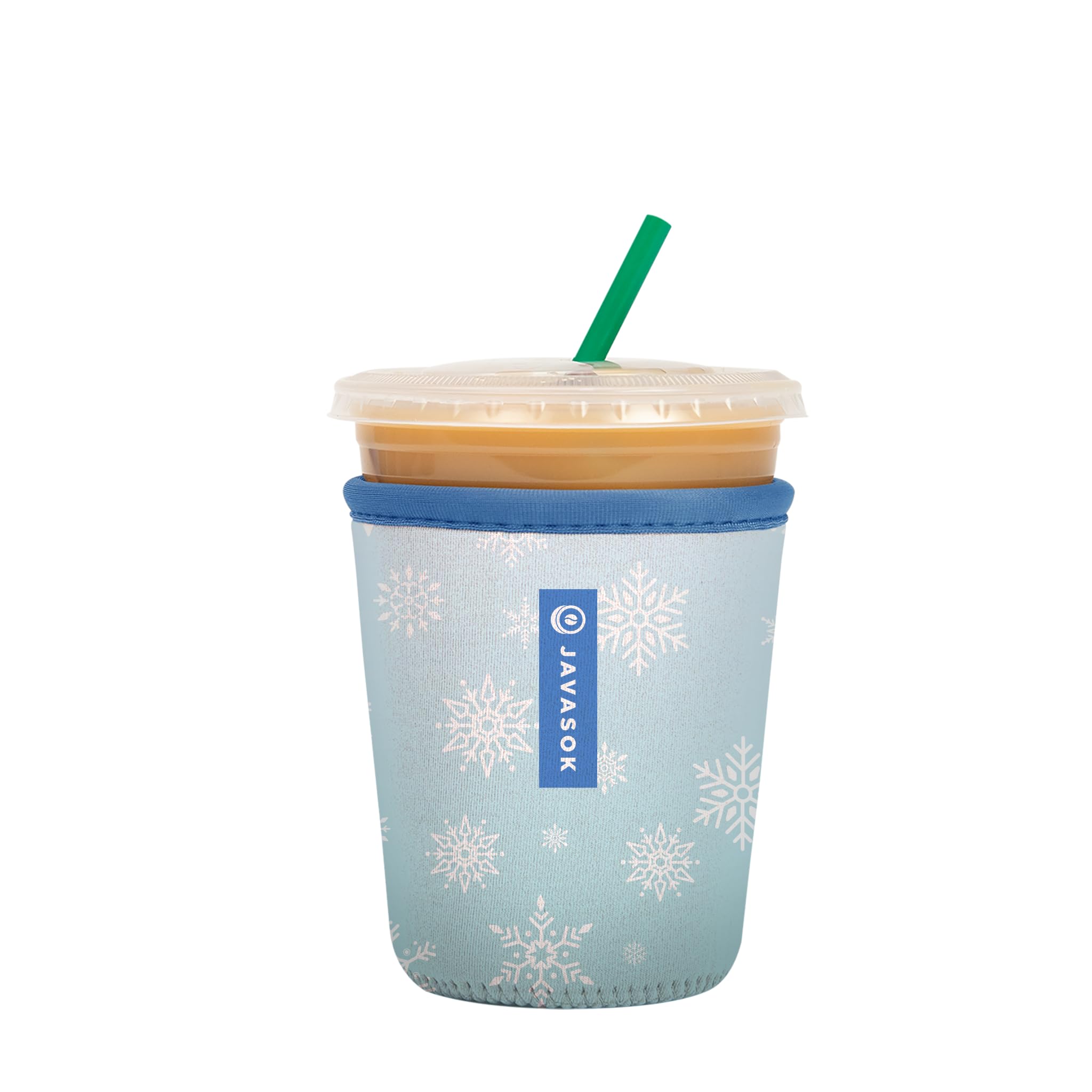 Sok It Java Sok Iced Coffee & Cold Soda Insulated Neoprene Cup Sleeve (Let It Snow, Small: 16-20oz)