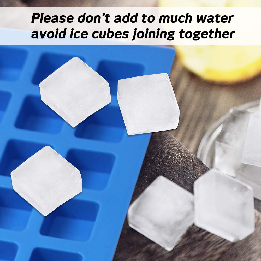Senhai 2 Packs Square Silicone Mold, 126 Cavity Flexible And Non-Stick Ice Cube Trays Candy Fudge Chocolate Jelly Molds - 1 Blue