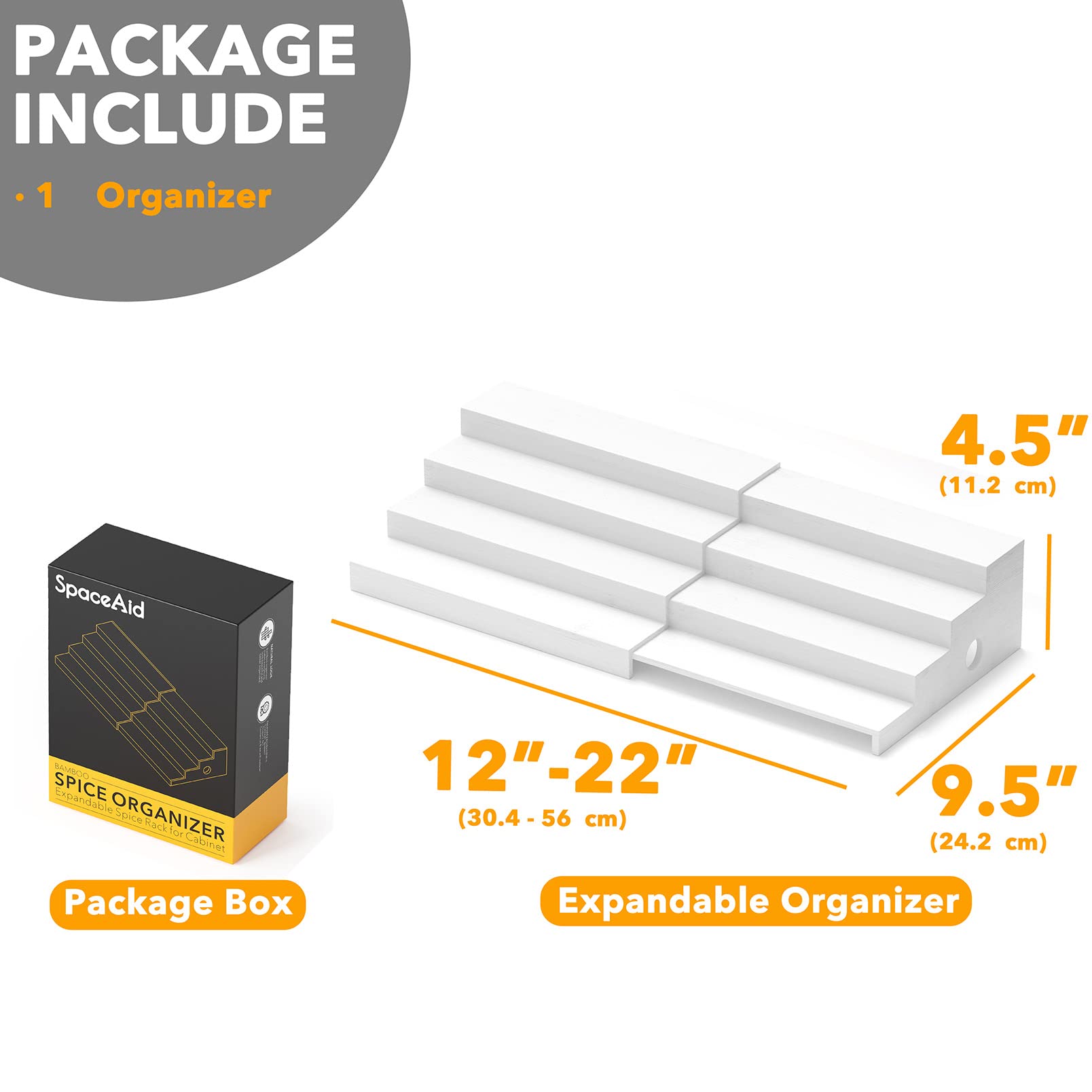 SpaceAid Bamboo Spice Rack Organizer for Cabinet, Kitchen Pantry Spices Storage Rack for Cabinets Organization, Home Seasoning T