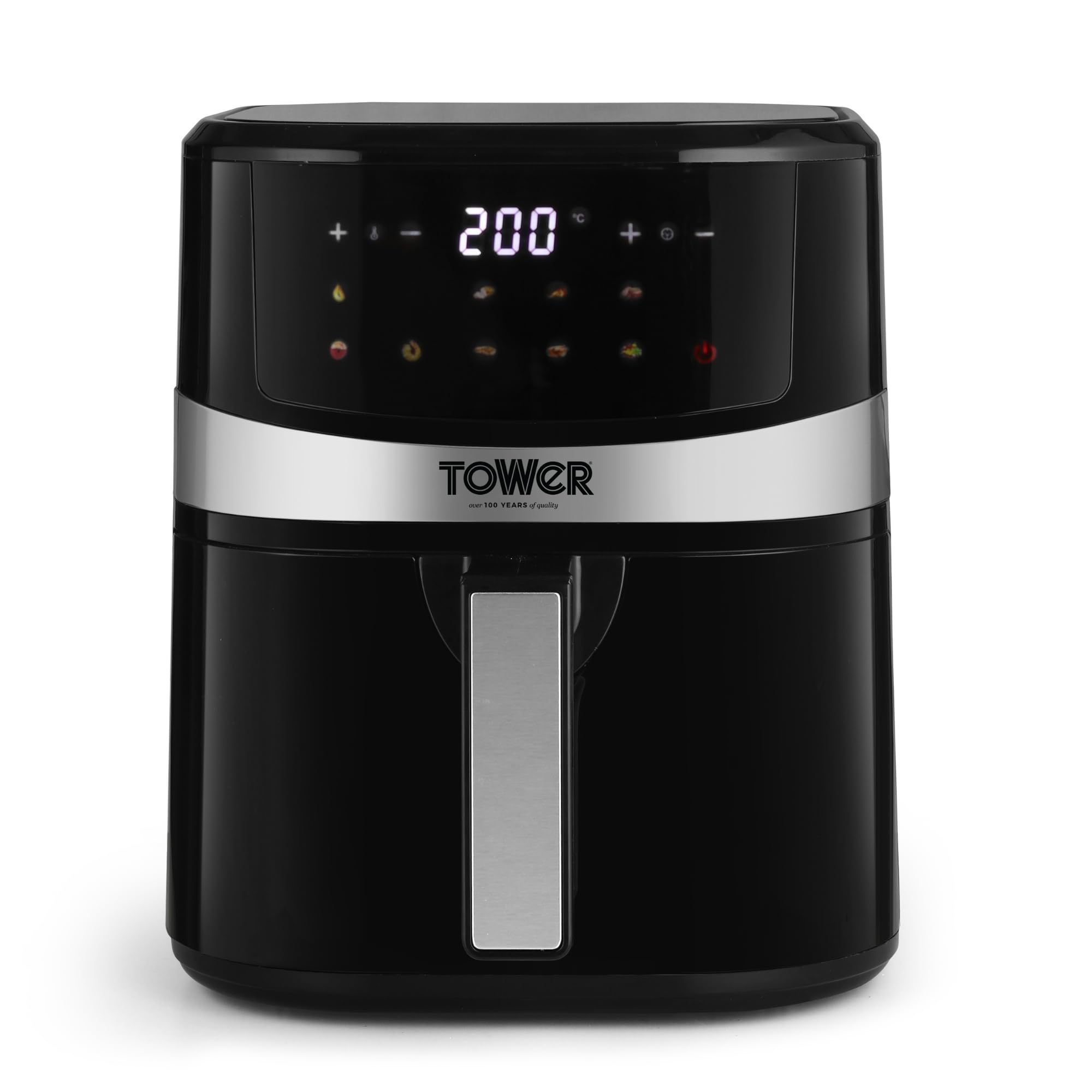 Tower Vortx Air Fryer 4.5L | 1600W Digital Air Fryer With 10 Preset Menus, Rapid Air Circulation Technology, Adjustable Temperat