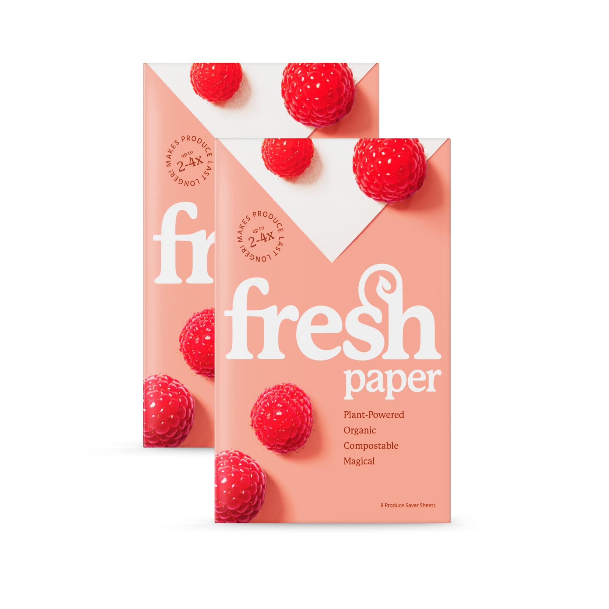 The Freshglow Co Freshpaper Keeps Fruits & Vegetables Fresh For 2-4X Longer, 16 Reusable Food Saver Sheets For Produce (2 Packs)