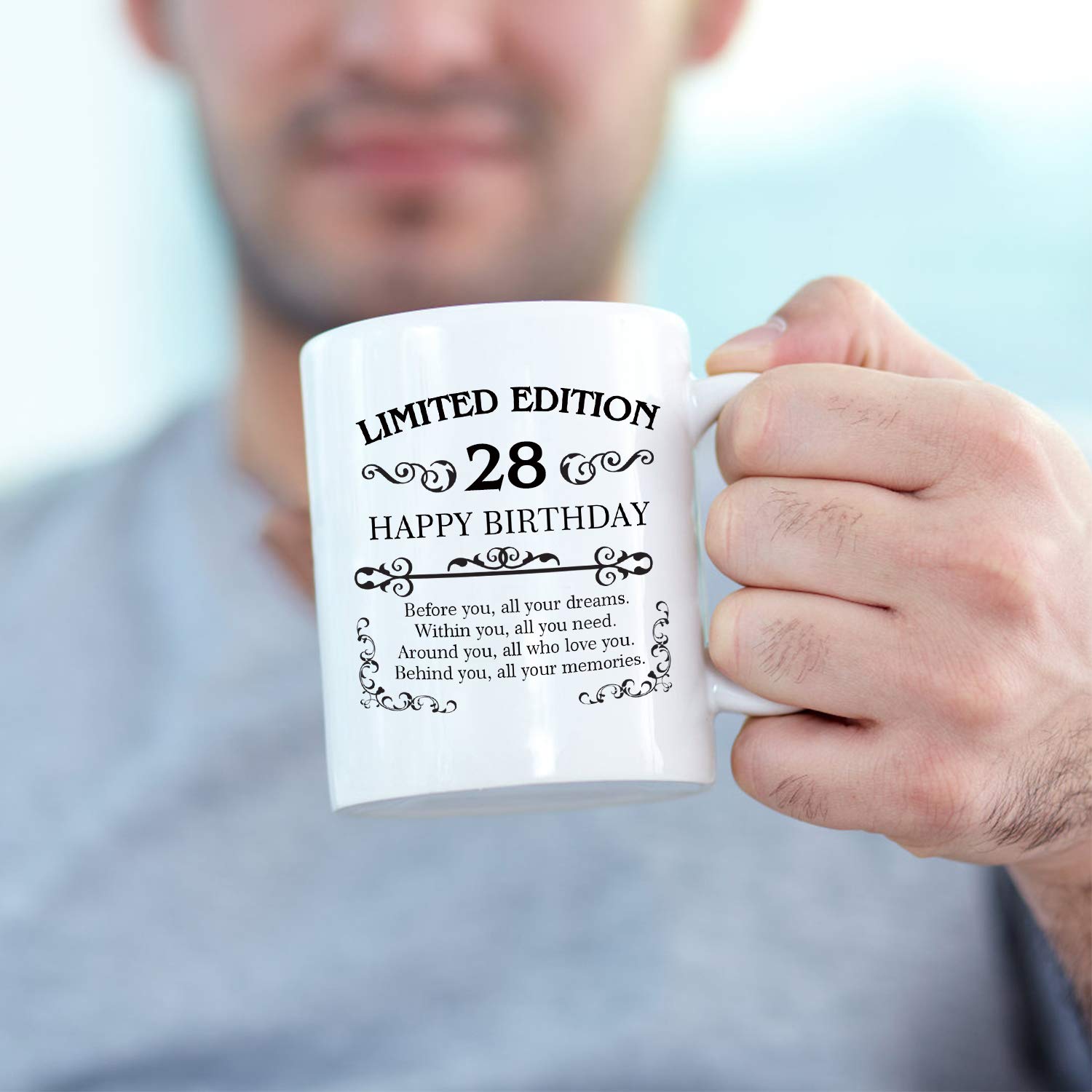 Aiyaya 28Th Birthday Gifts For Women Men - 11 Oz Coffee Mug - 28 Year Old Present Ideas For Son, Daughter, Sister, Brother, Frie
