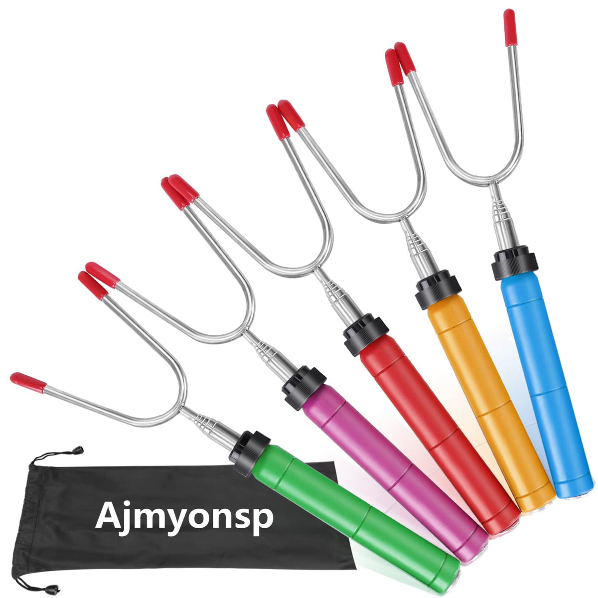 Ajmyonsp 34'' Marshmallow Roasting Sticks - Smores Skewers Hot Dog Sticks For Fire Pit Extendable Bbq Forks For Sausage Campfire