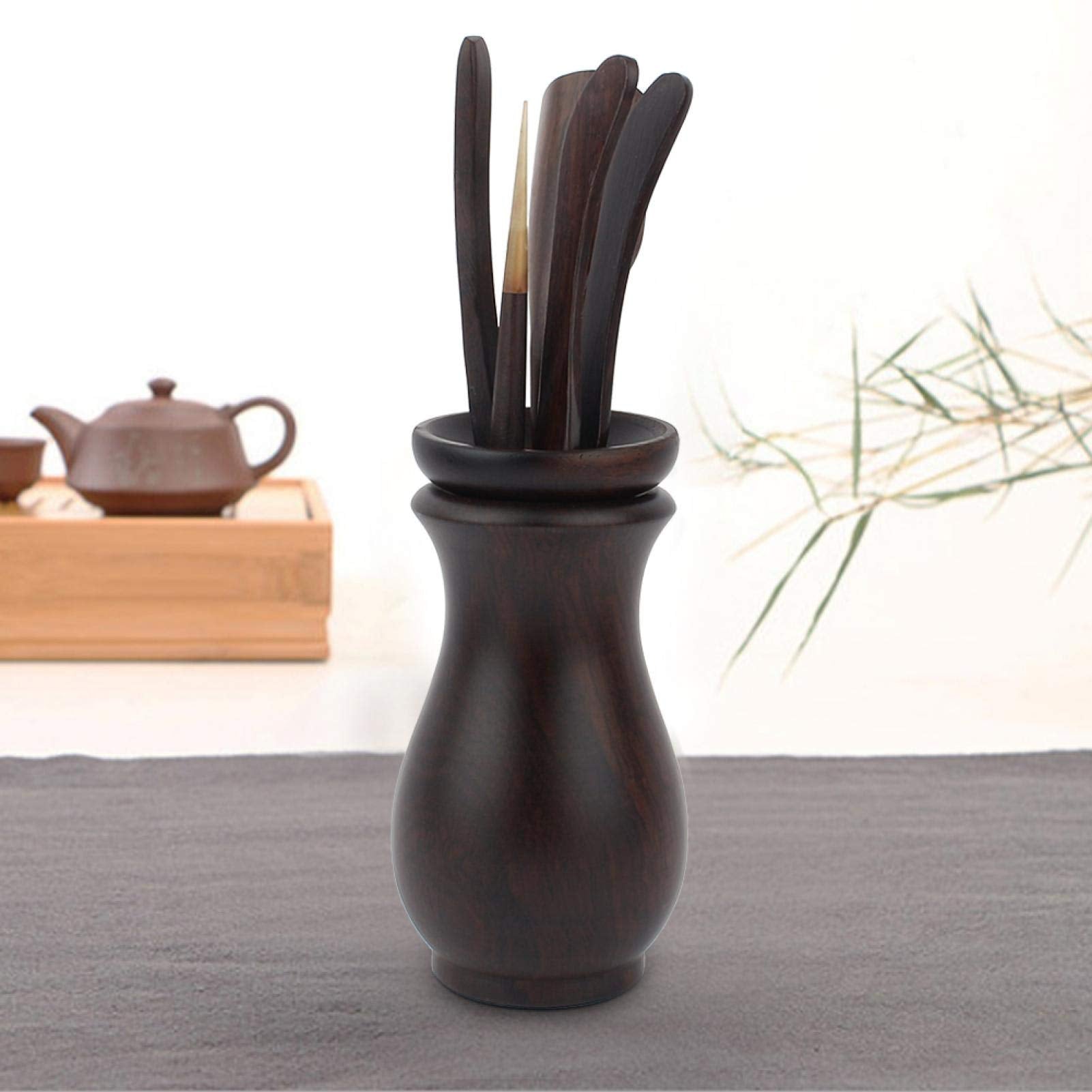 Chinese Gongfu Tea Set, 6Pcs Wooden Tea Ceremony Utensil Tools Set Tea Needle Tea Scoop Tea Clip Kungfu Tea Set