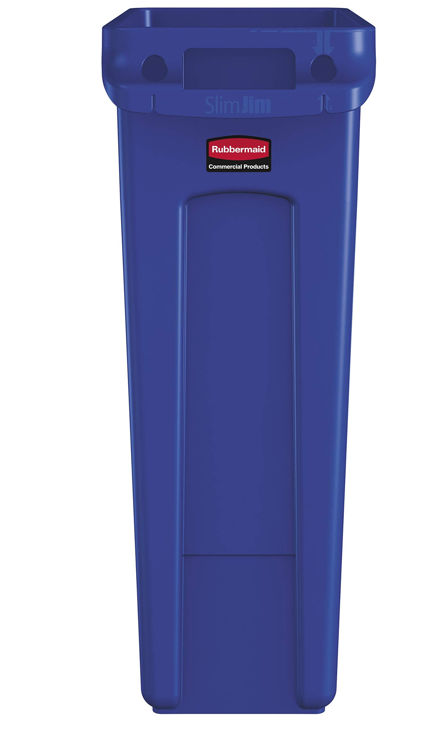 Rubbermaid Commercial Products Slim Jim Trash/Garbage Can With Venting Channels, 23-Gallon, Blue, For Kitchen/Office/Workspace,