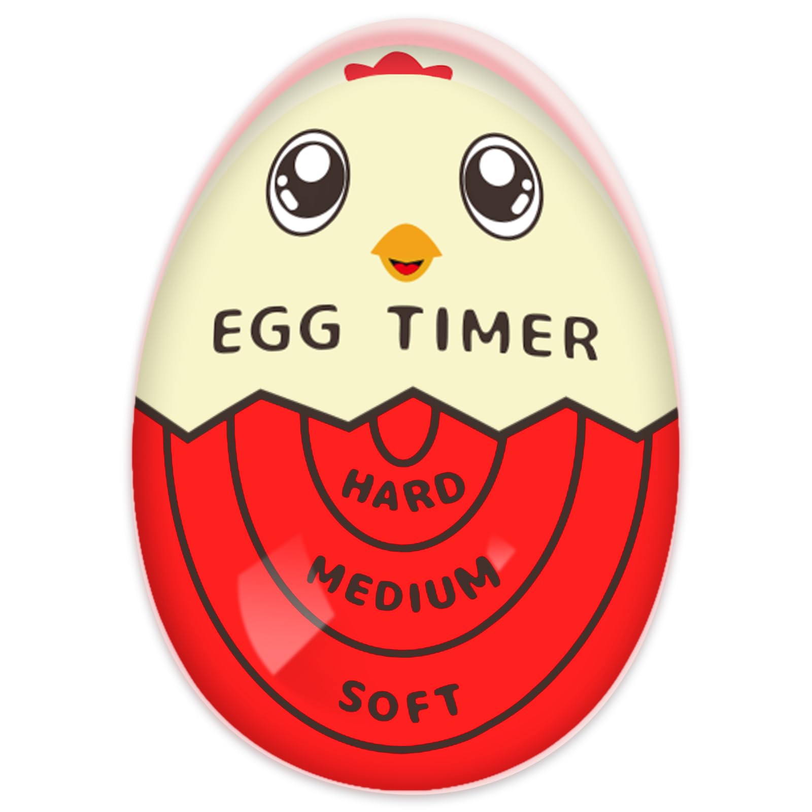 Lasubst Egg Timer for Boiling Eggs That Changes Color When Done, Red