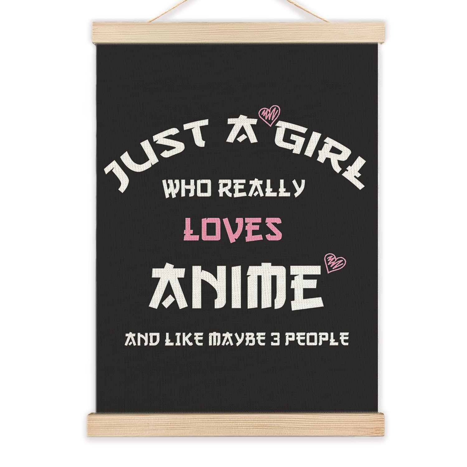 Lzyrf Just A Girl Who Really Loves Anime Wall Art Poster Framed, Anime Lovers Gifts For Girls Canvas Prints Wall Decor For Home 
