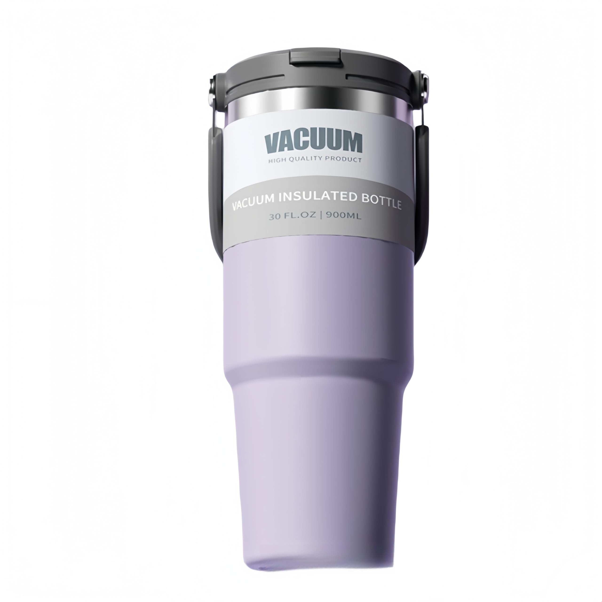 FAMKX 2in1 Lid 30oz Insulated Travel Mug Tumbler With Handle And Flip Straw, 2way Stainless Steel Double wall Vacuum Insulate