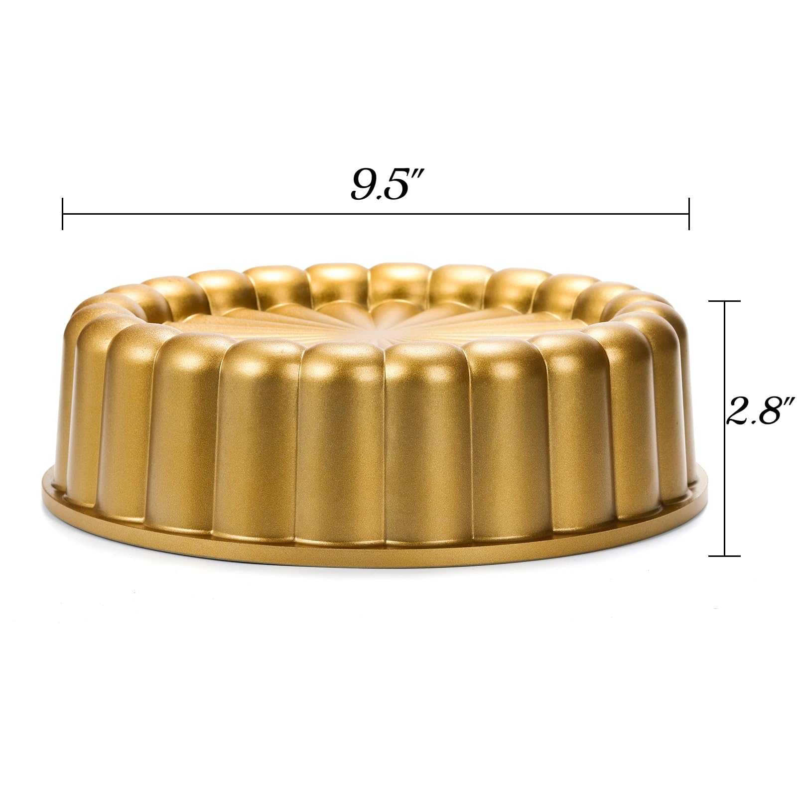Goaste 9.5 Inch Charlotte Cake Pan, Reusable Mold Fluted Cake Pan, Nonstick Aluminium Cake Mold With Flower Shape For Cheese Cak