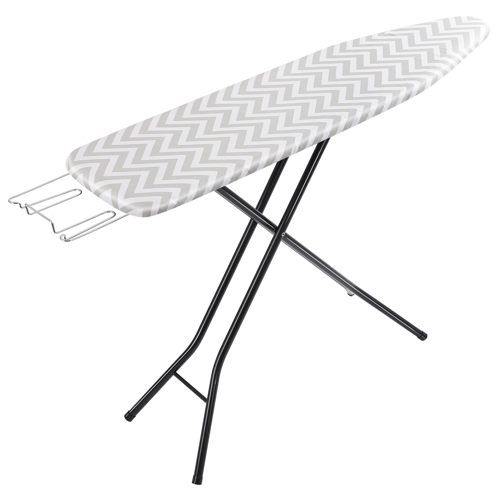 Amazon Basics Full-Size Ironing Board - 4-Leg Fold-Up, Chevron Removable Cover, 60L x 14W x 38H