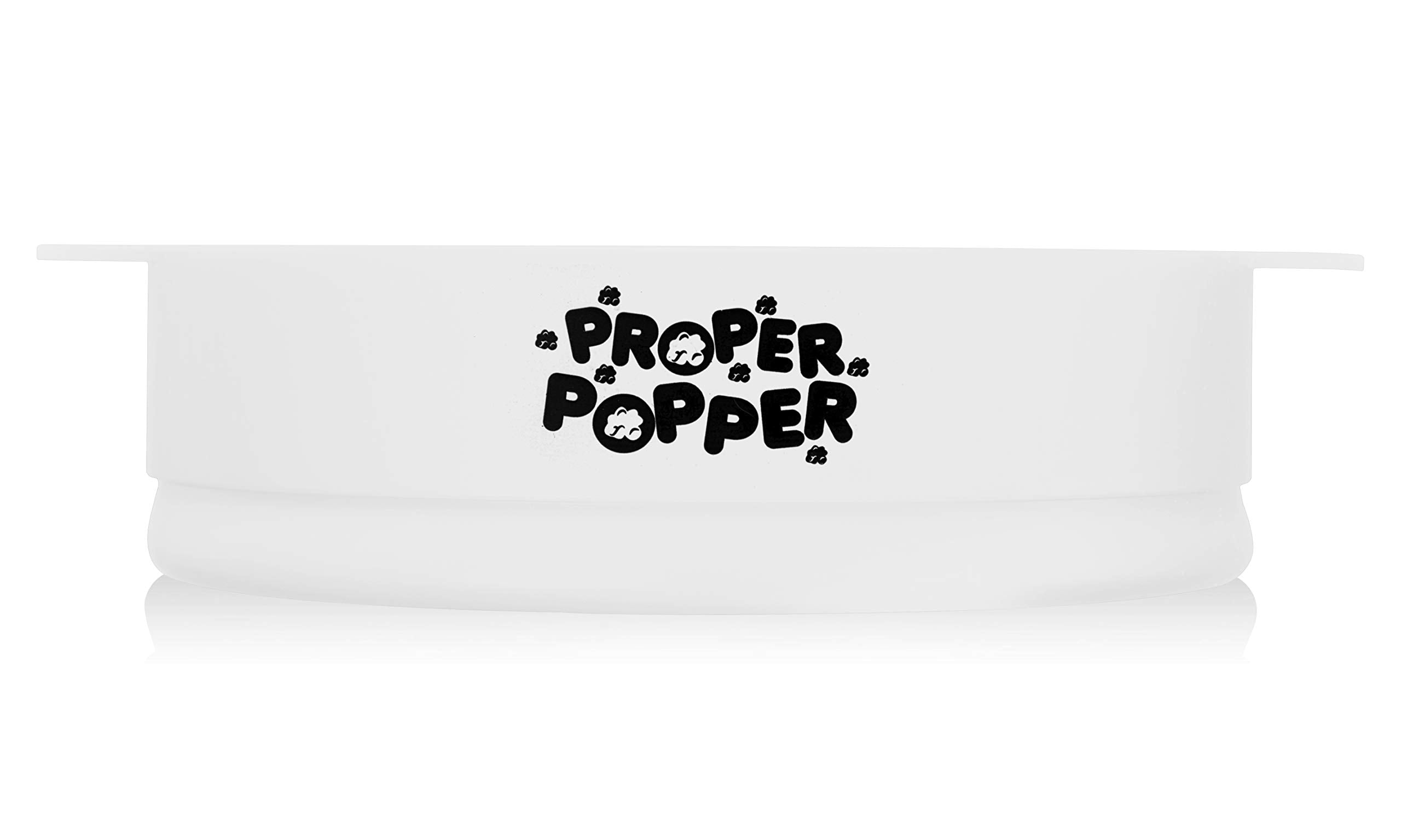 PROPER POPPER Silicone Microwave Popcorn Maker, Collapsible Bowl, BPA Free, Dishwasher Safe, White