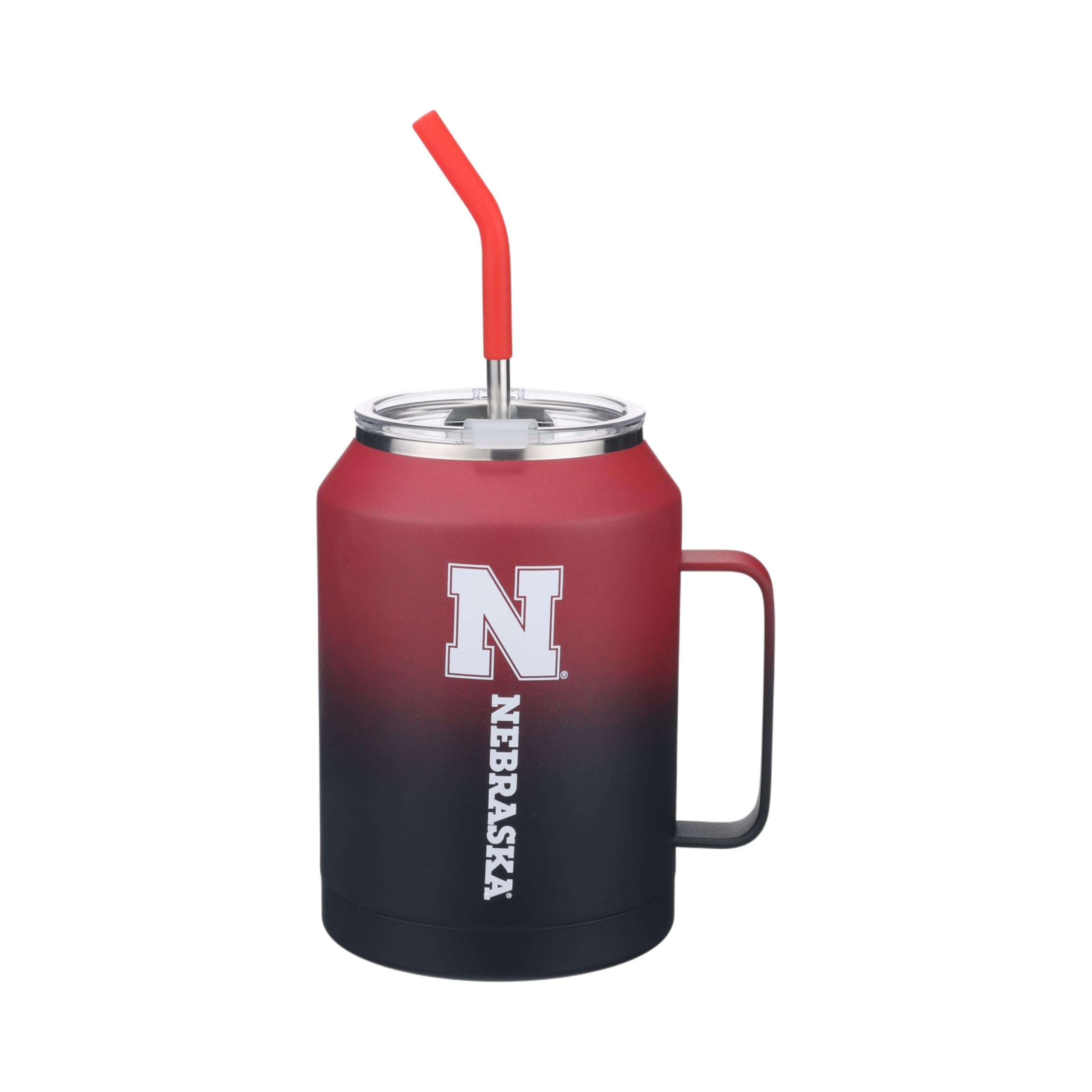 The Memory Company Officially Licensed 50oz Ombre Water Jug with Handle and Straw, University of Nebraska, Lincoln