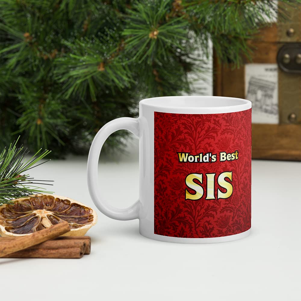 PRINTZILLA PZWM CM16 Microwave Safe Coffee Mug for Gift to Sister Brother Rakhi Birthday 300ml, World Best Sis
