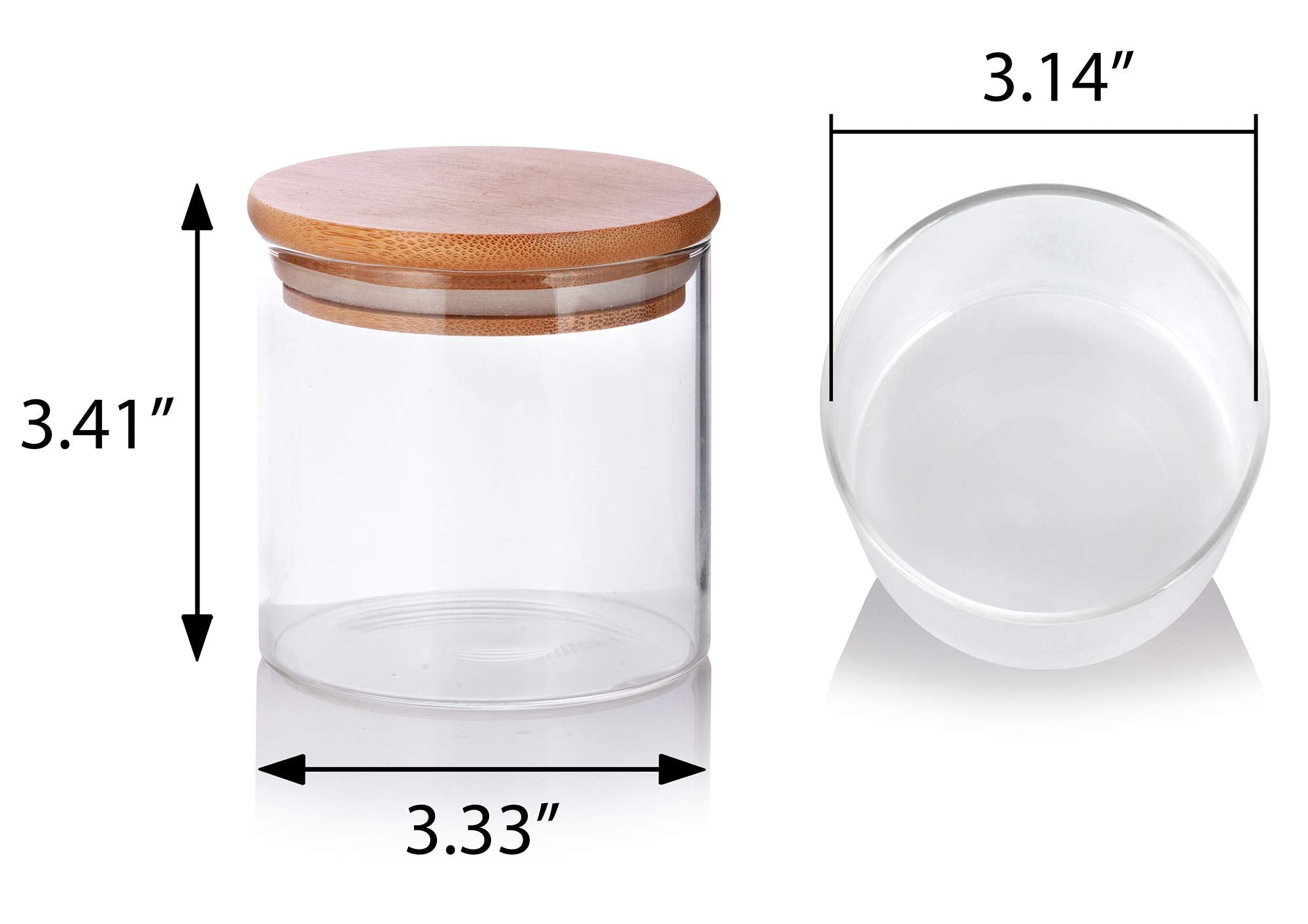 Juvitus 10 Oz Clear Glass Jar With Bamboo Silicone Sealed Lid (4 Pack)