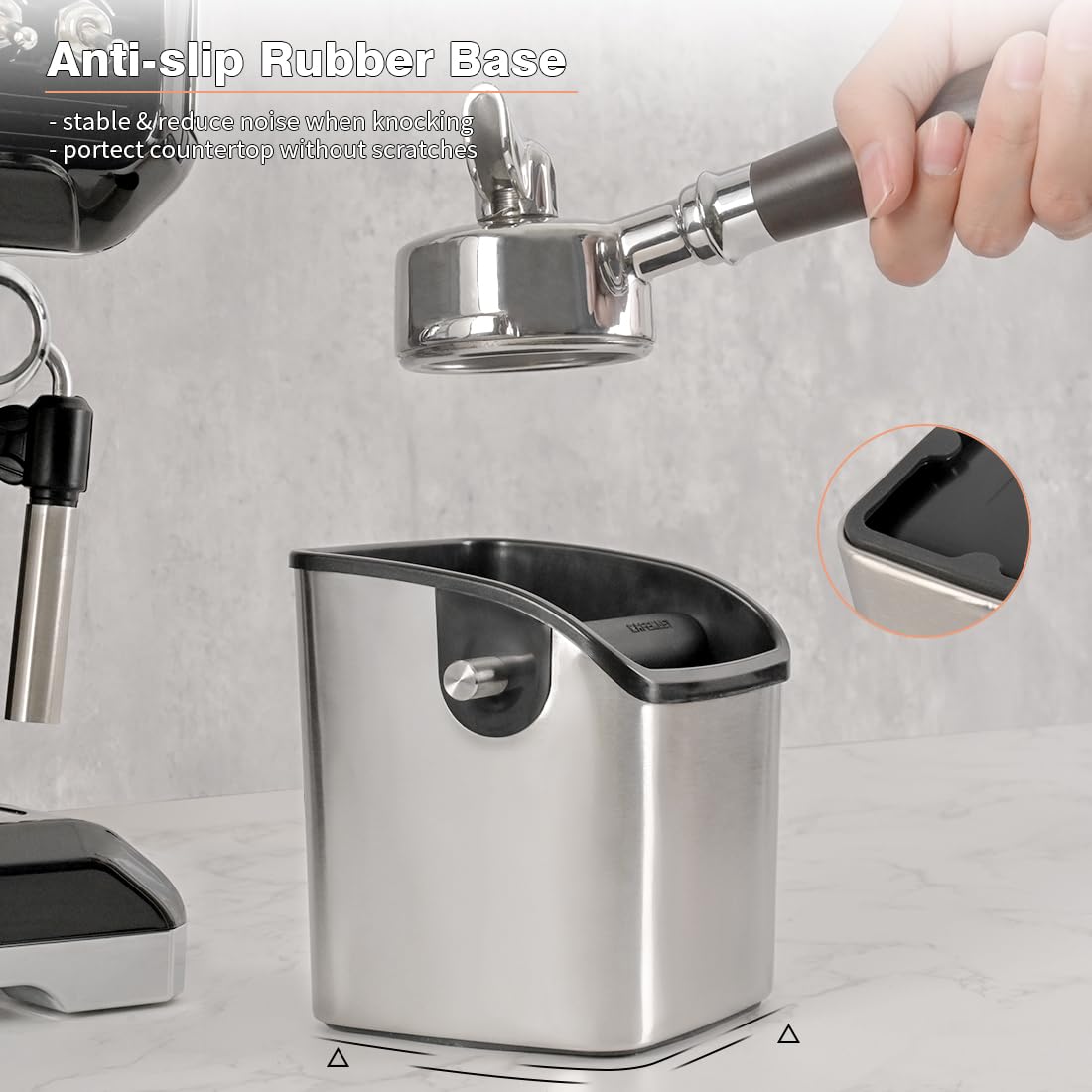 Coffee Knock Box Espresso Accessories - Home Use Small Coffee Puck Knock Box Stainless Steel For Espresso Machine Coffee Grounds