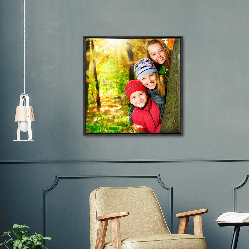 Wall26 Framed Custom Canvas Wall Art For Living Room, Bedroom Canvas Prints For Home Decoration Ready To Hang - 16''X16'', Black