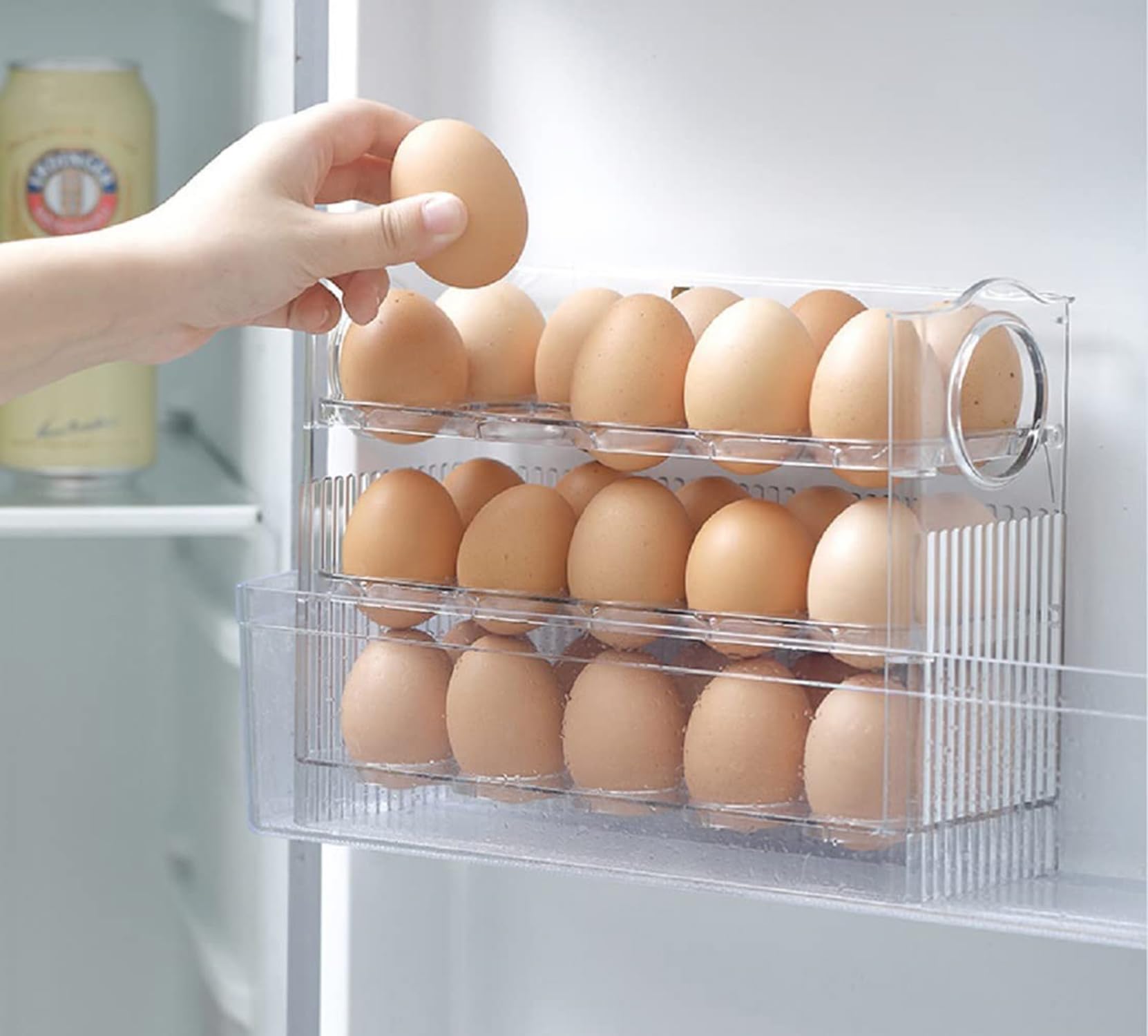 MosQuick 30 Egg storage box for fridge Auto Flip Design egg holder for kitchen egg storage box durable Egg Tray for Fridge Perfe
