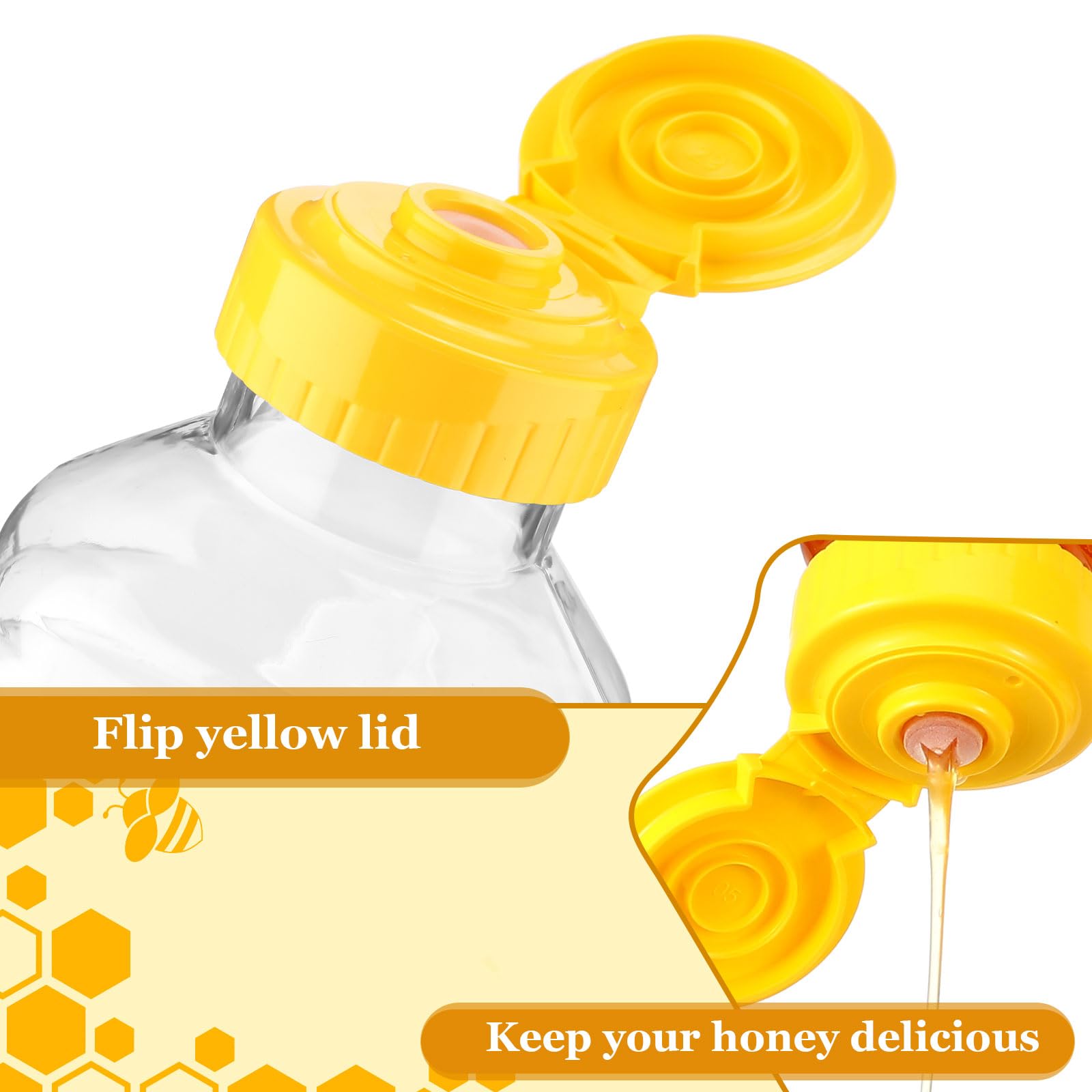 Tanlade 72 Pcs Honey Bottles Bulk 8 Oz Plastic Clear Squeeze Honey Jars Empty Honey Container, Refillable Honey Dispenser Bottle