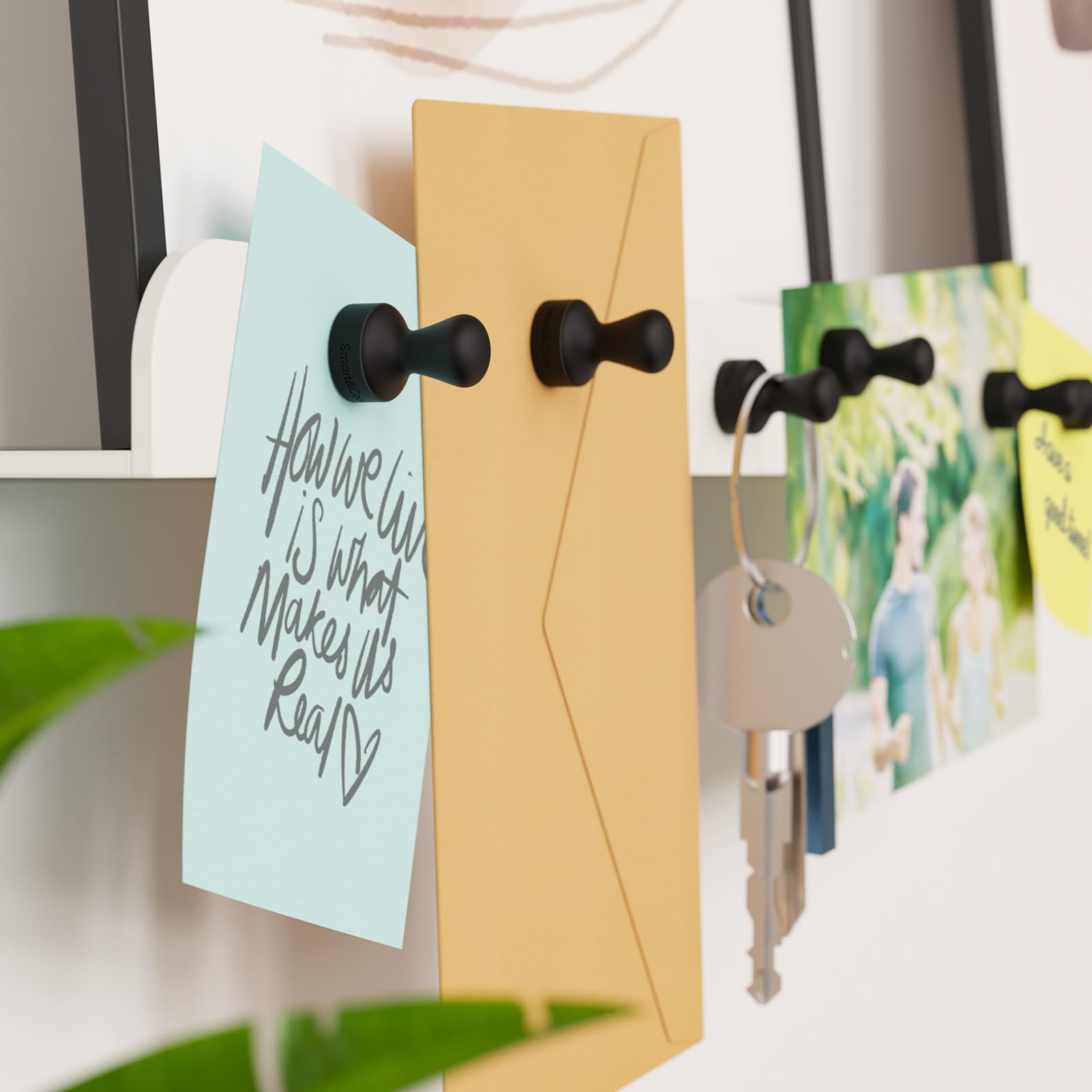 Smart&Cool Black 15 Pack Strong Silicone Push Pin Magnets, Anti Scratch Fridge Magnets, Small Push Pin Magnets, Magnets For Refr