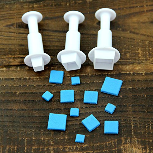 Cookie Cutters,Plunger Cutter Cake Decorating Supplies Fondant Molds,20 Pcs,Heart/Square/Oval/Circular/Star/Diamond,White,Dadam