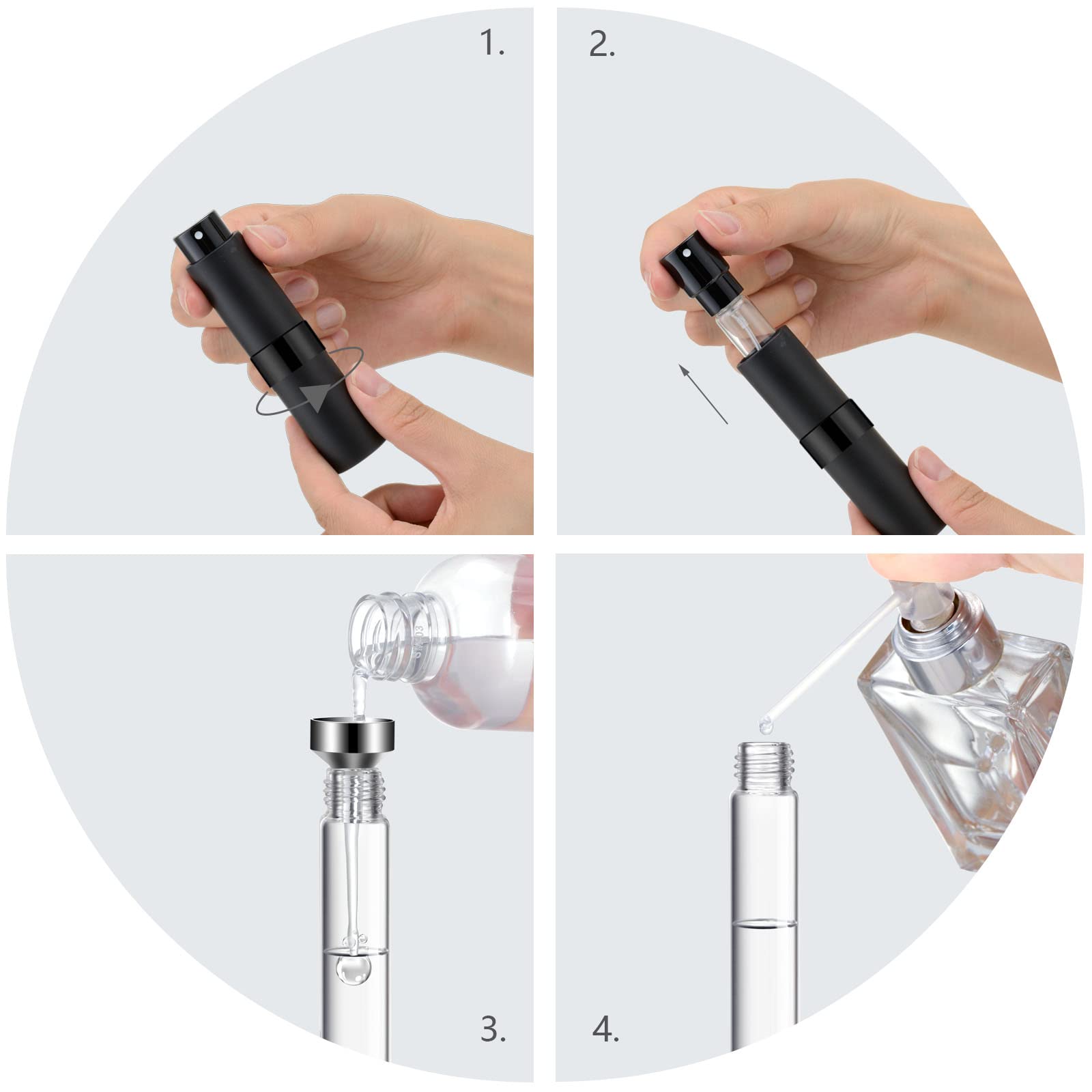 Lil Ray 8Ml/30Pcs Portable Mini Perfume Atomizer, Refillable Empty Small Spray Bottle For Travel, Twist Type Pocket Cologne Spra
