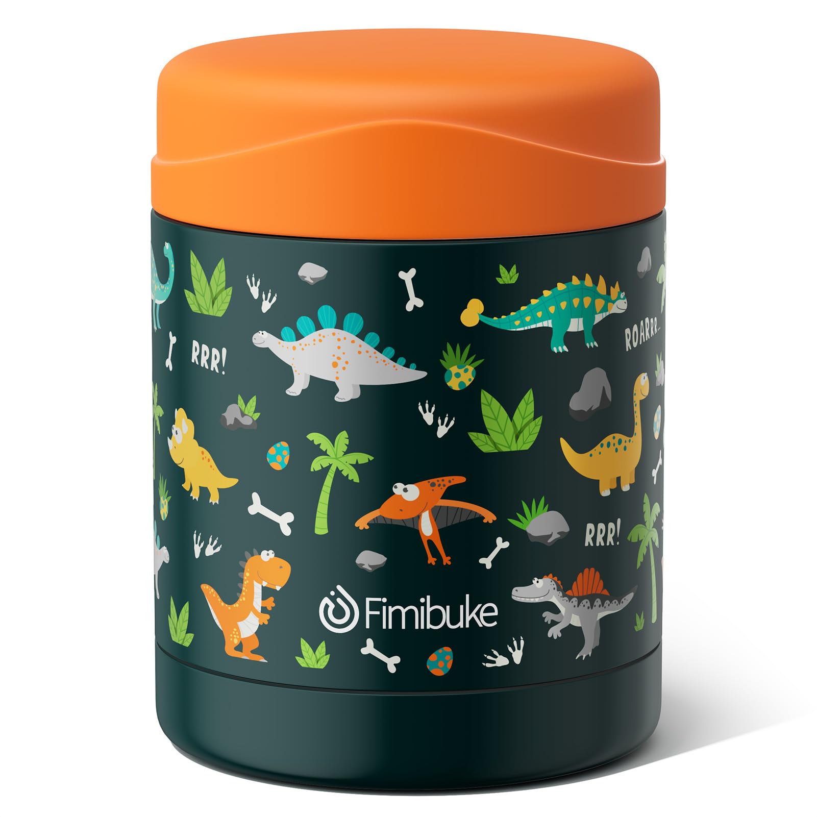 Fimibuke Insulated Kids Food Jar, 12 Oz Bpa-Free Wide Mouth Stainless Steel Vacuum Thermos For Hot/Cold Food For School Travel L