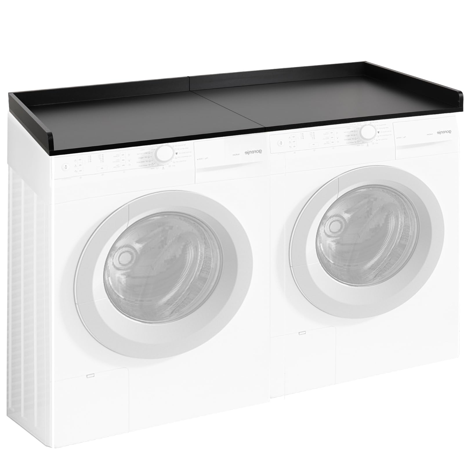 Clicliet Washer Dryer Countertop, Laundry Countertop With Edge Rails, 27.5'' Depth X 54'' Washer And Dryer Covers For The Top, F